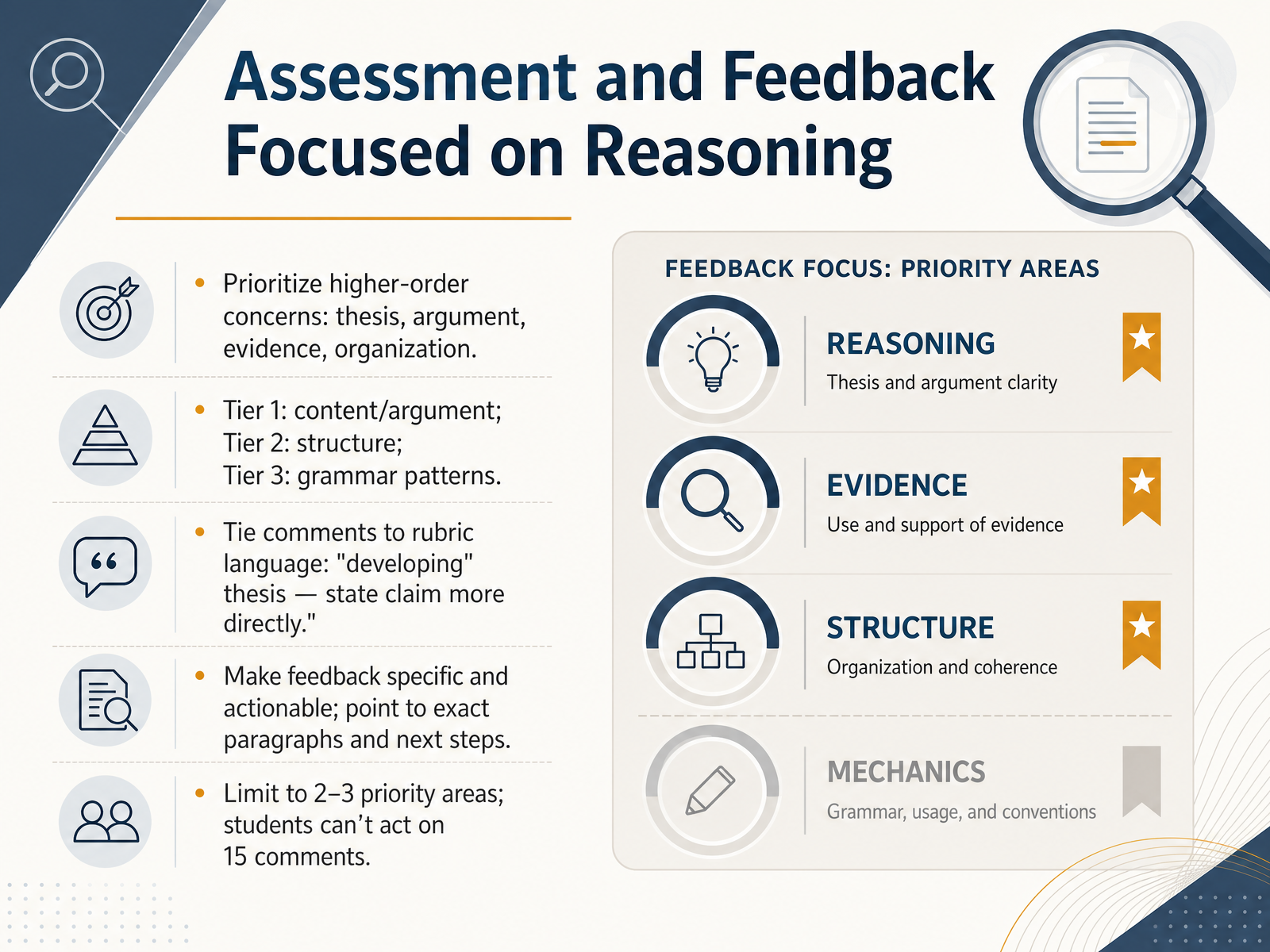 Assessment and Feedback Focused on Reasoning