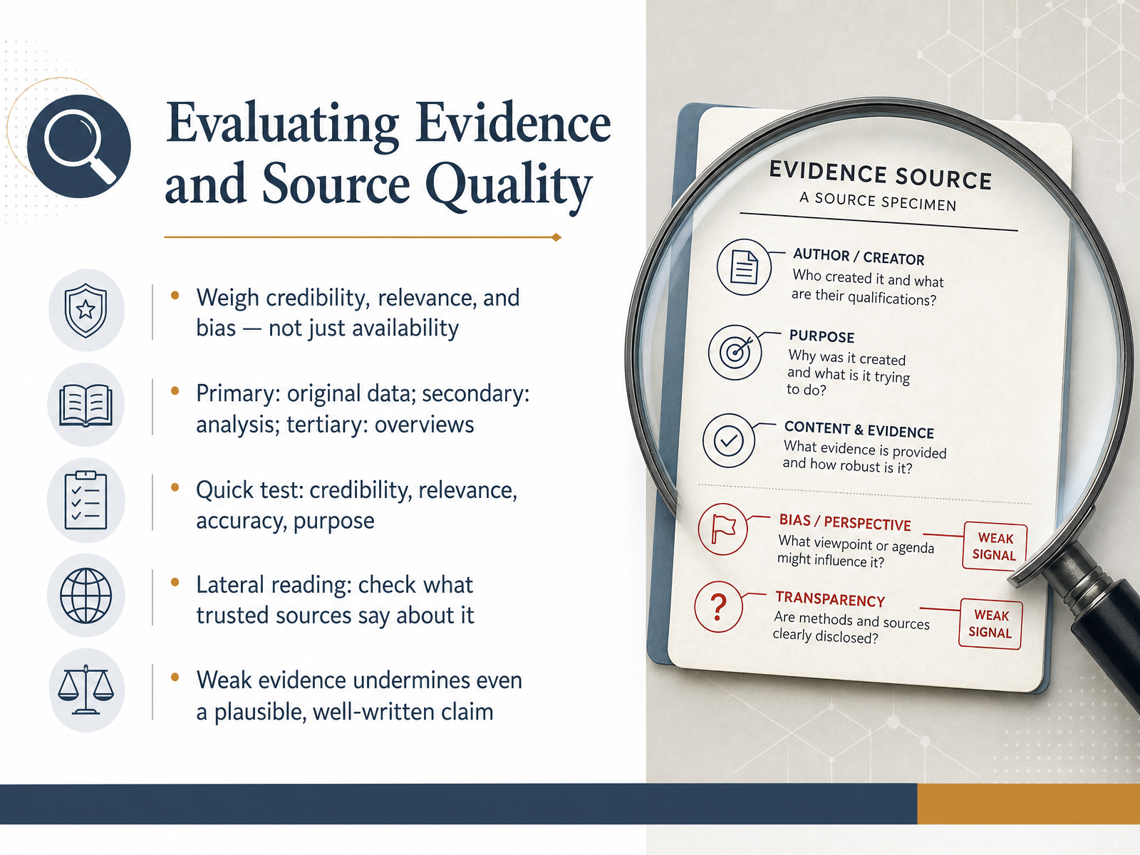 Evaluating Evidence and Source Quality