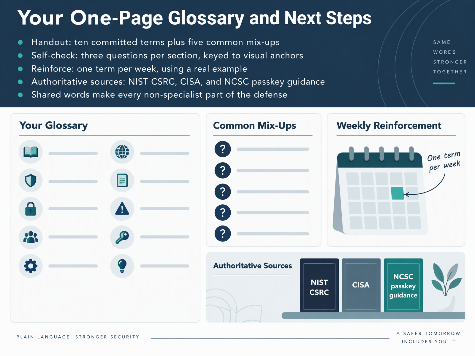 Your One-Page Glossary and Next Steps