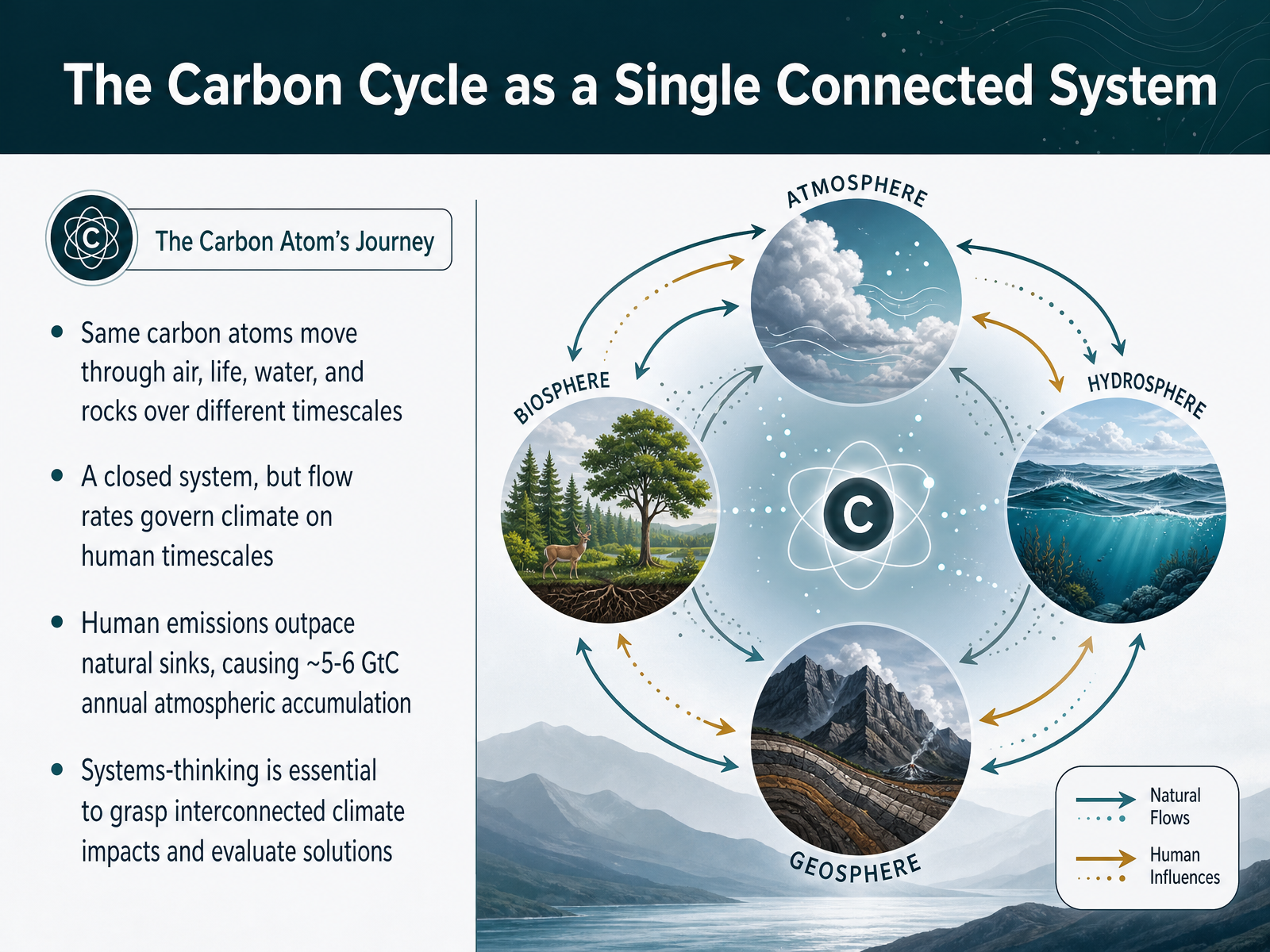 The Carbon Cycle as a Single Connected System