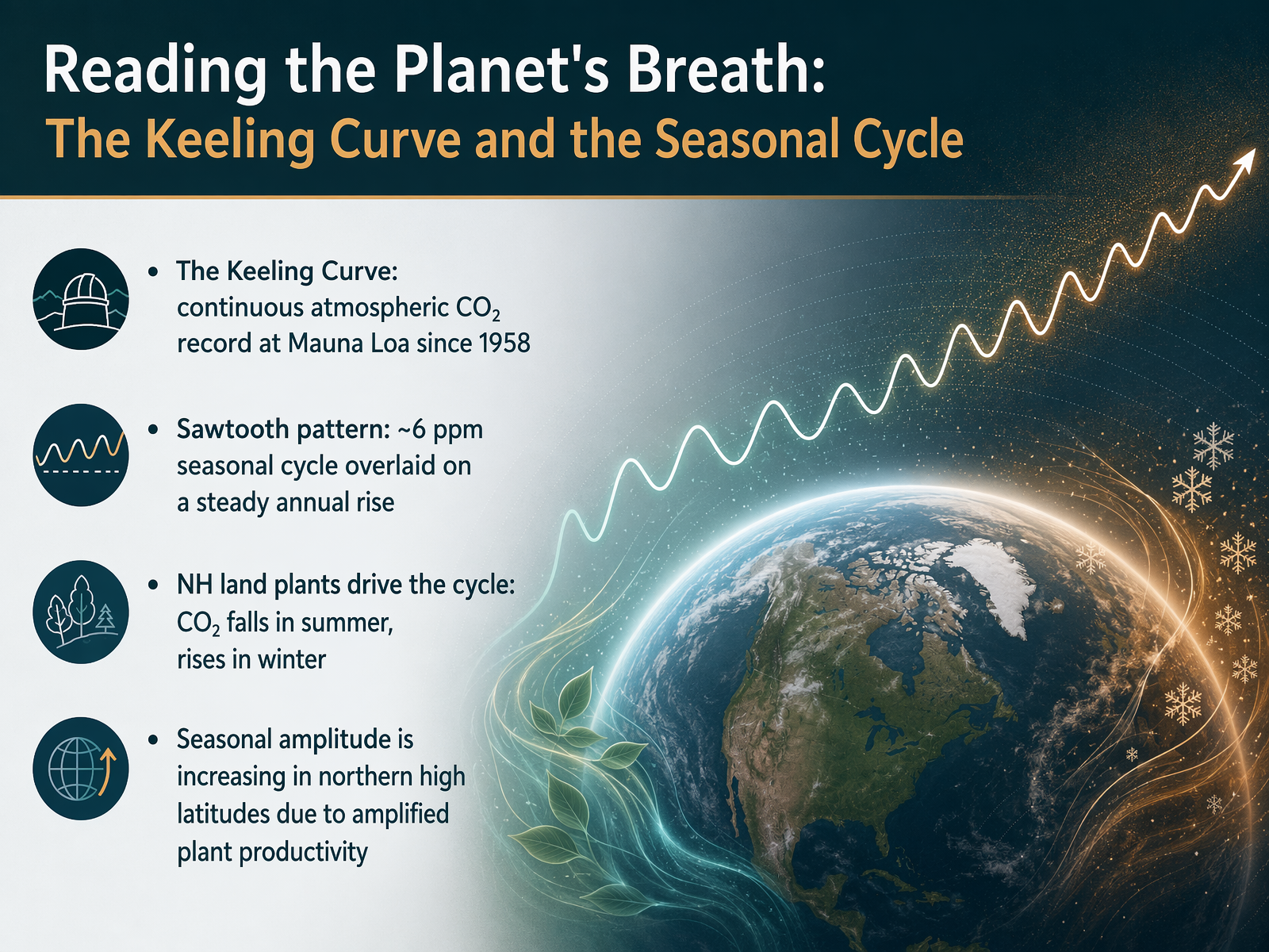 Reading the Planet's Breath: The Keeling Curve and the Seasonal Cycle