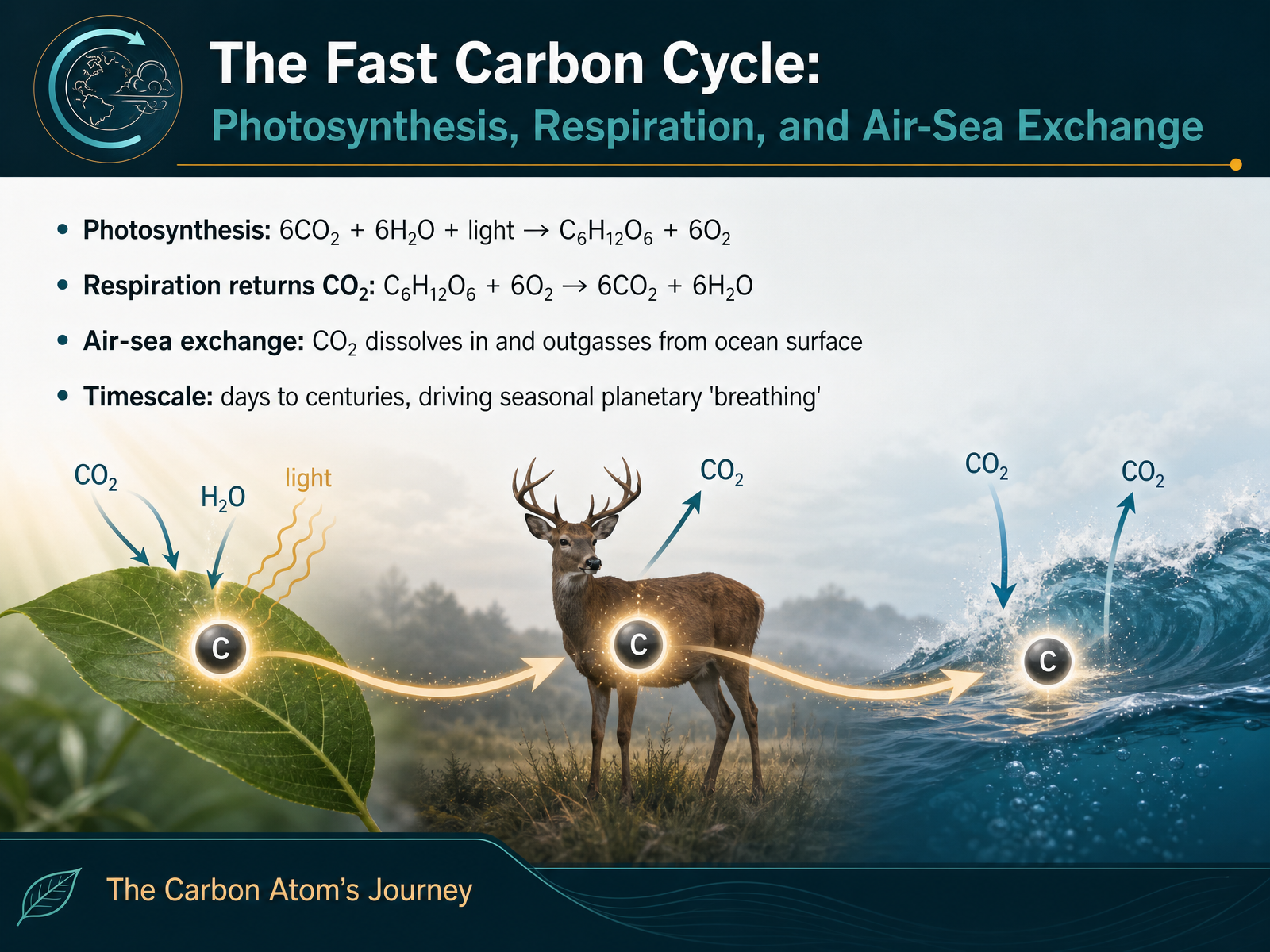 The Fast Carbon Cycle: Photosynthesis, Respiration, and Air-Sea Exchange
