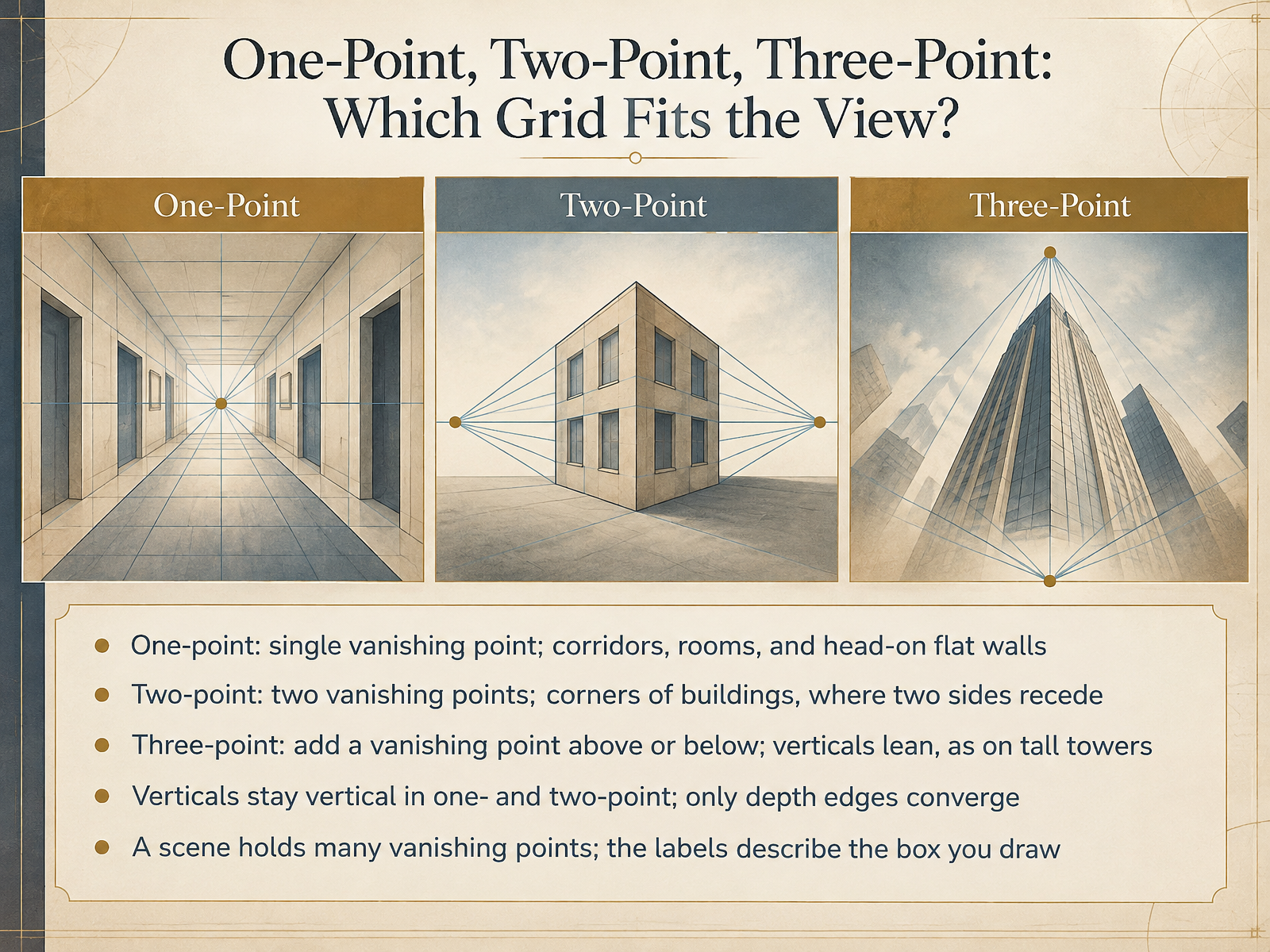 One-Point, Two-Point, Three-Point: Which Grid Fits the View?