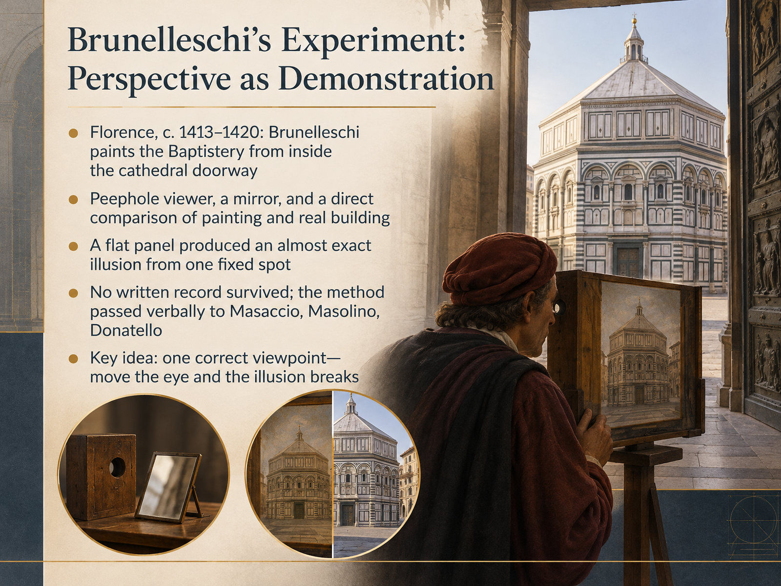 Brunelleschi's Experiment: Perspective as Demonstration