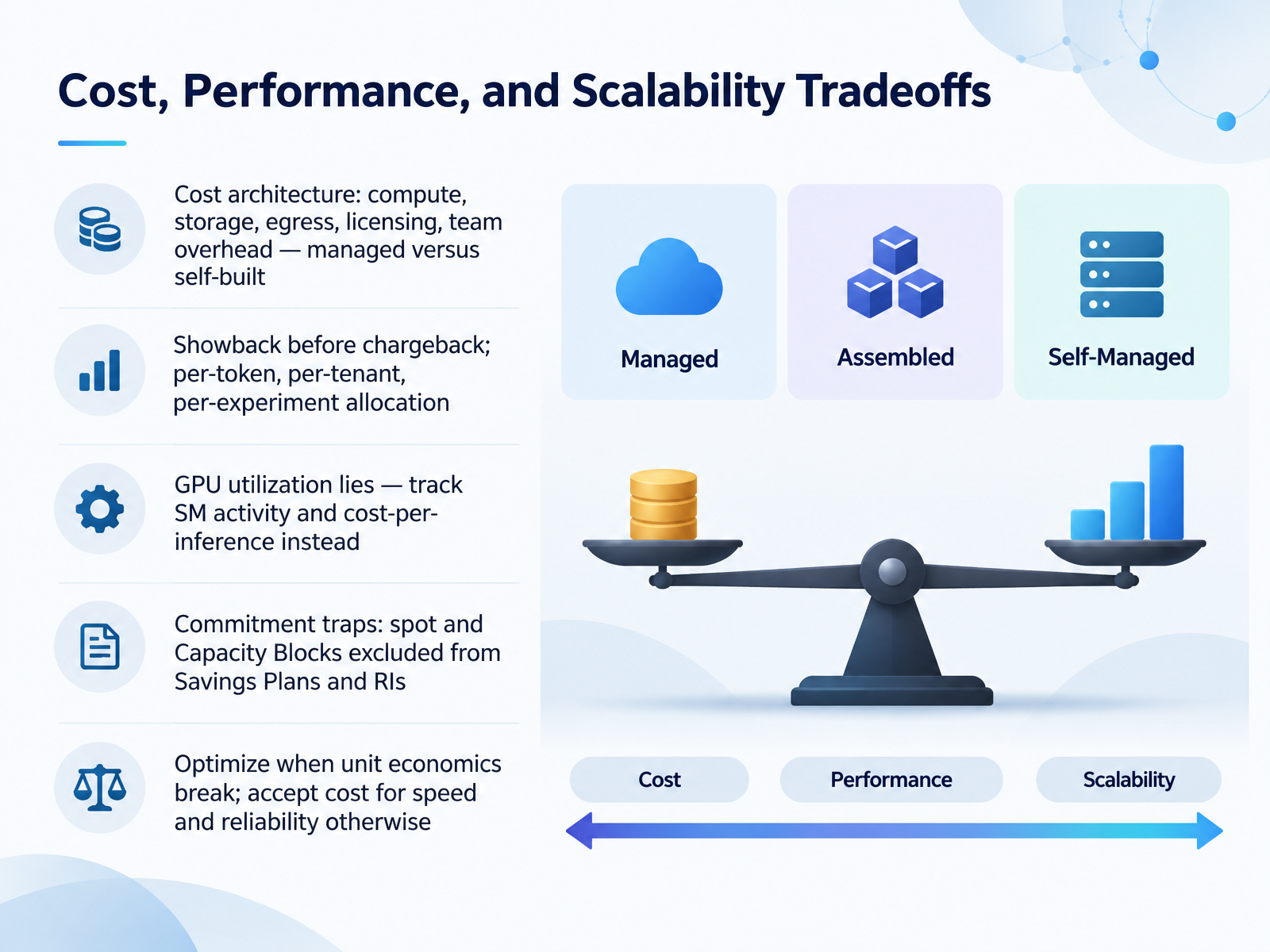 Cost, Performance, and Scalability Tradeoffs