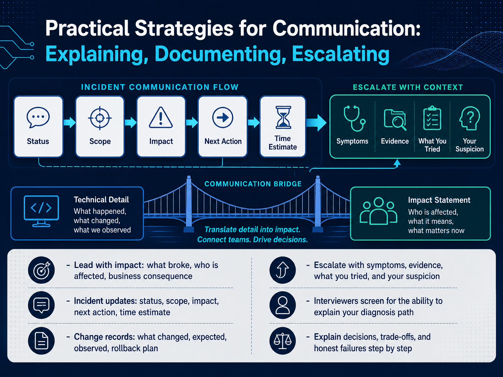 Practical Strategies for Communication: Explaining, Documenting, Escalating
