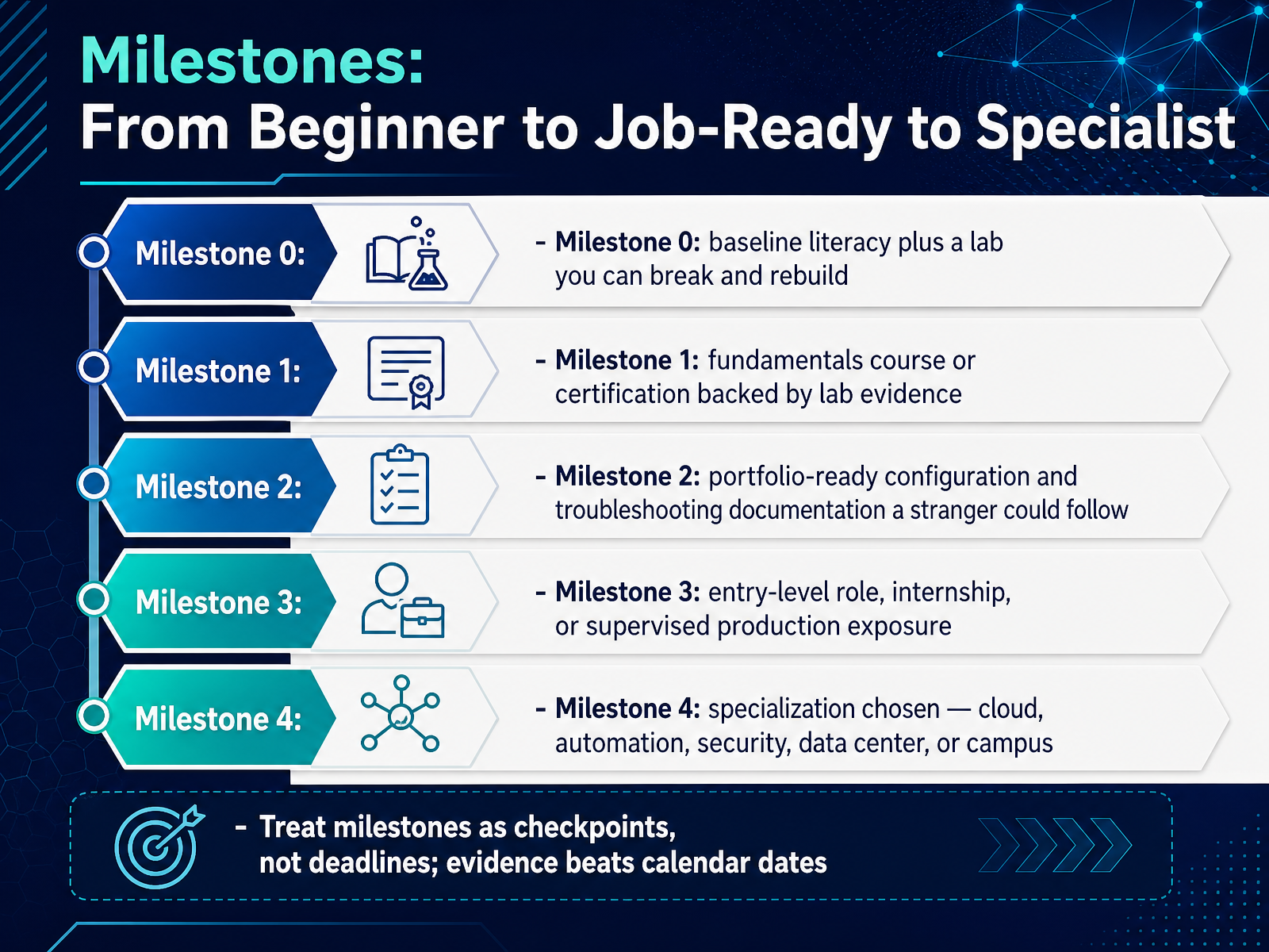 Milestones: From Beginner to Job-Ready to Specialist