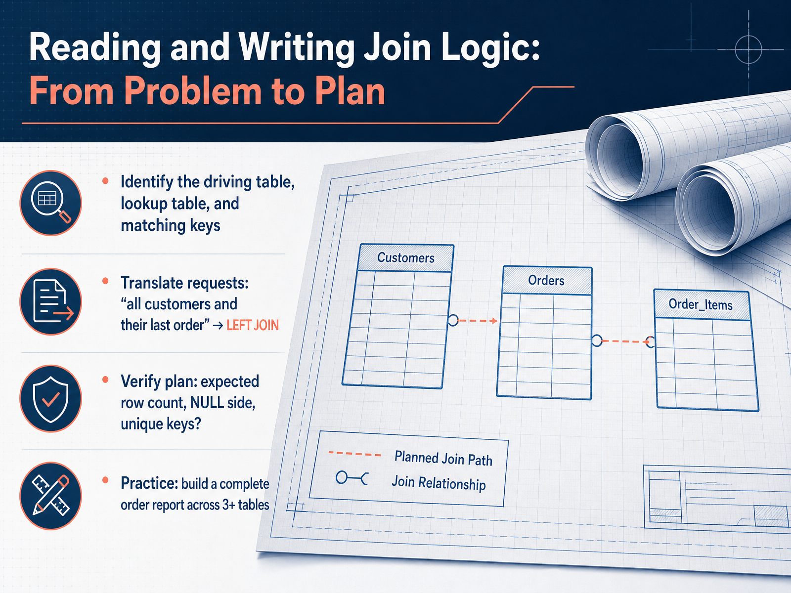 Reading and Writing Join Logic: From Problem to Plan