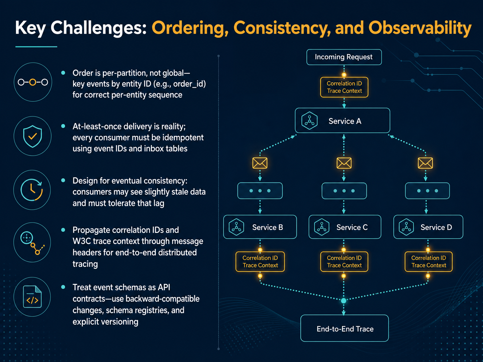 Key Challenges: Ordering, Consistency, and Observability