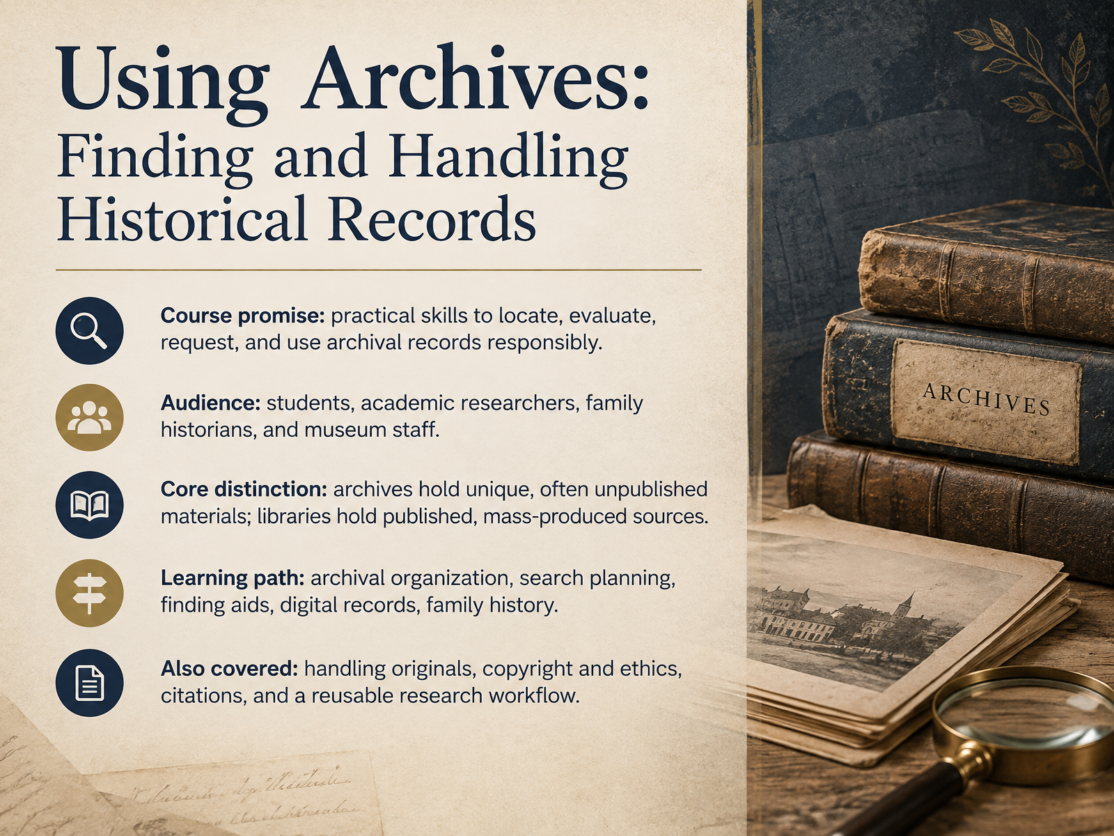 Archives: Finding and Handling Historical Records