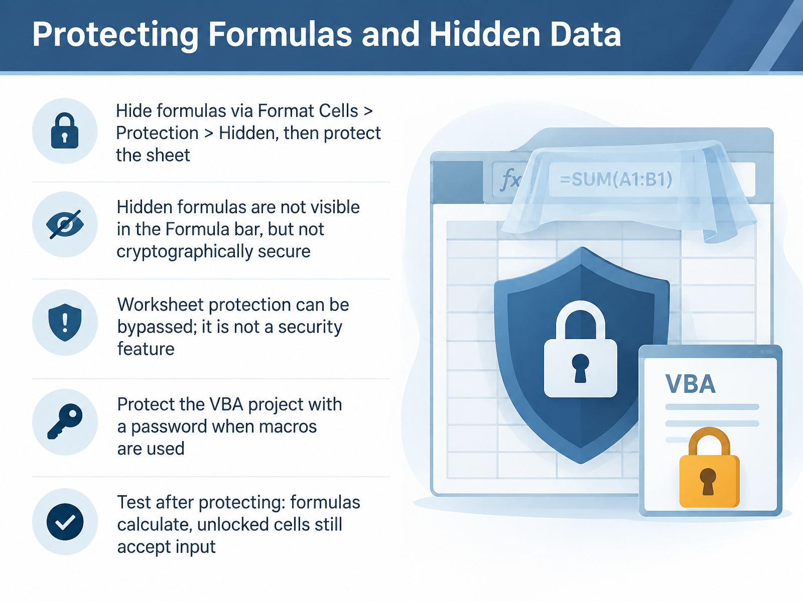 Protecting Formulas and Hidden Data
