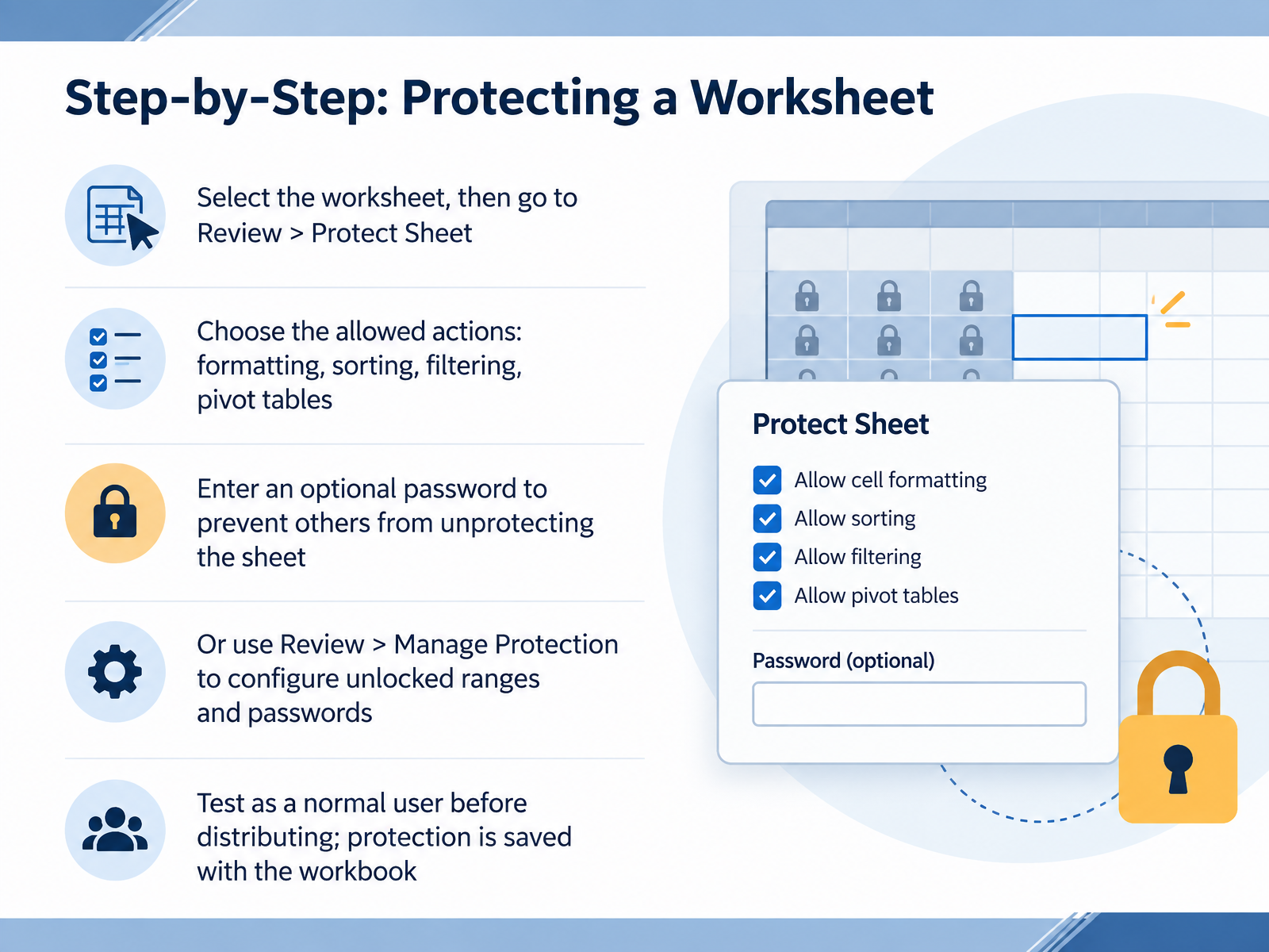 Step-by-Step: Protecting a Worksheet
