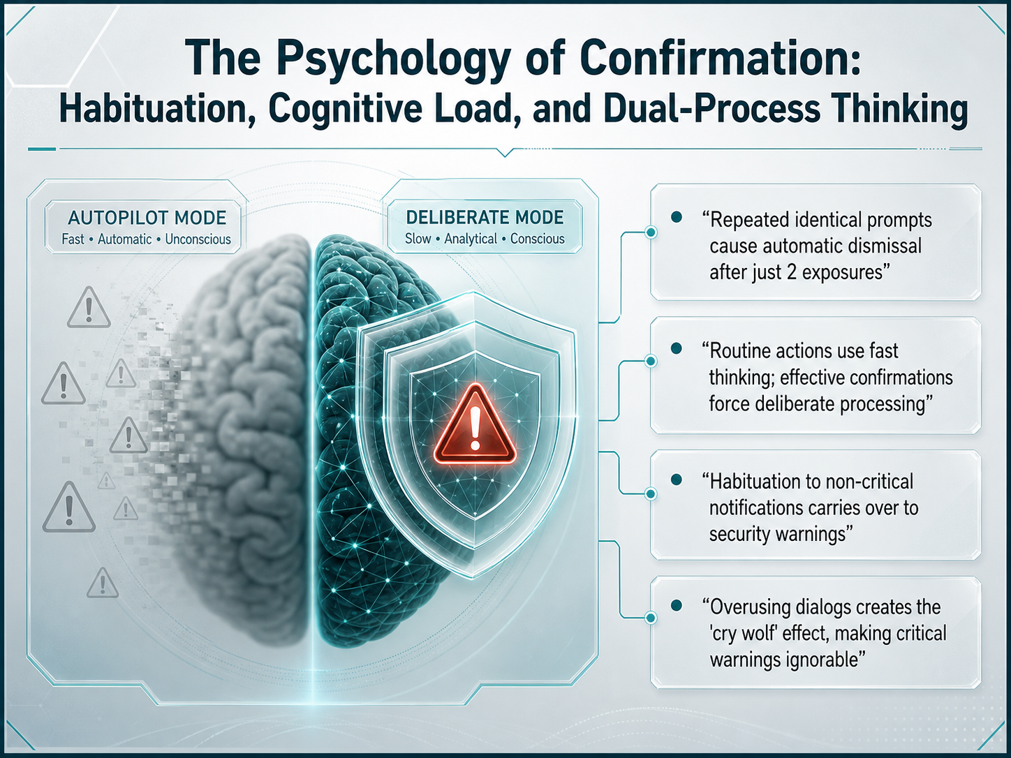The Psychology of Confirmation: Habituation, Cognitive Load, and Dual-Process Thinking
