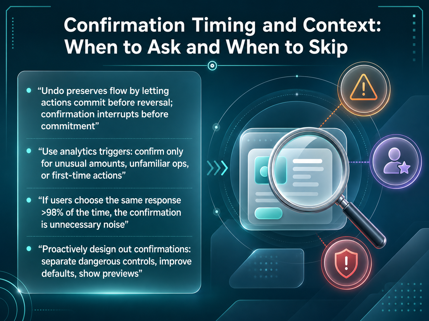 Confirmation Timing and Context: When to Ask and When to Skip