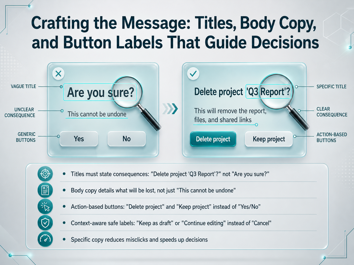 Crafting the Message: Titles, Body Copy, and Button Labels That Guide Decisions