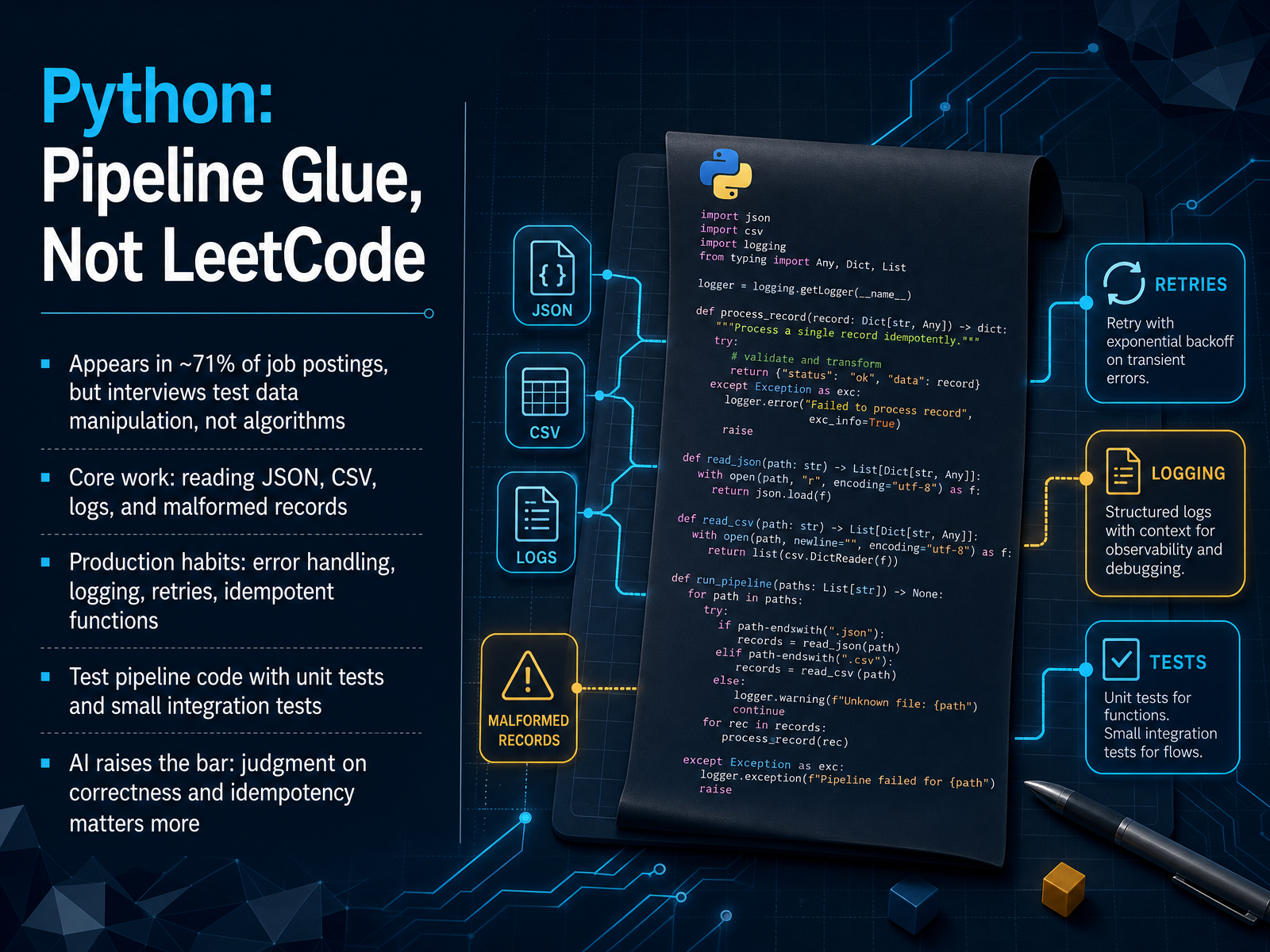Python: Pipeline Glue, Not LeetCode
