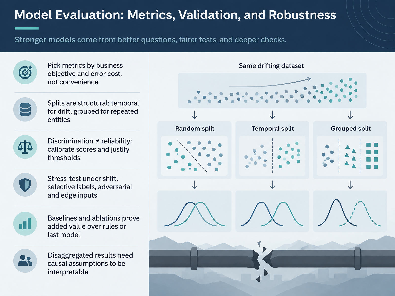 Model Evaluation: Metrics, Validation, and Robustness