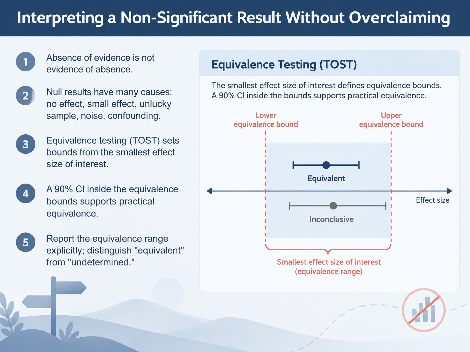 Interpreting a Non-Significant Result Without Overclaiming