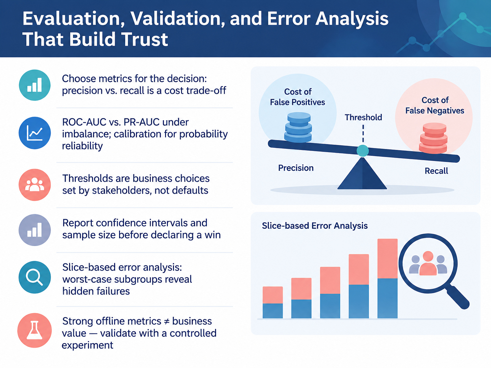 Evaluation, Validation, and Error Analysis That Build Trust