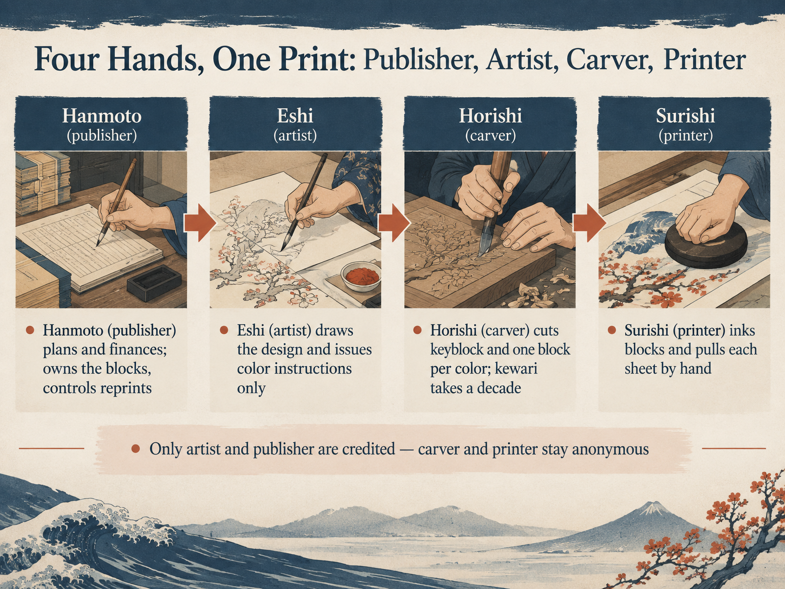 Four Hands, One Print: Publisher, Artist, Carver, Printer