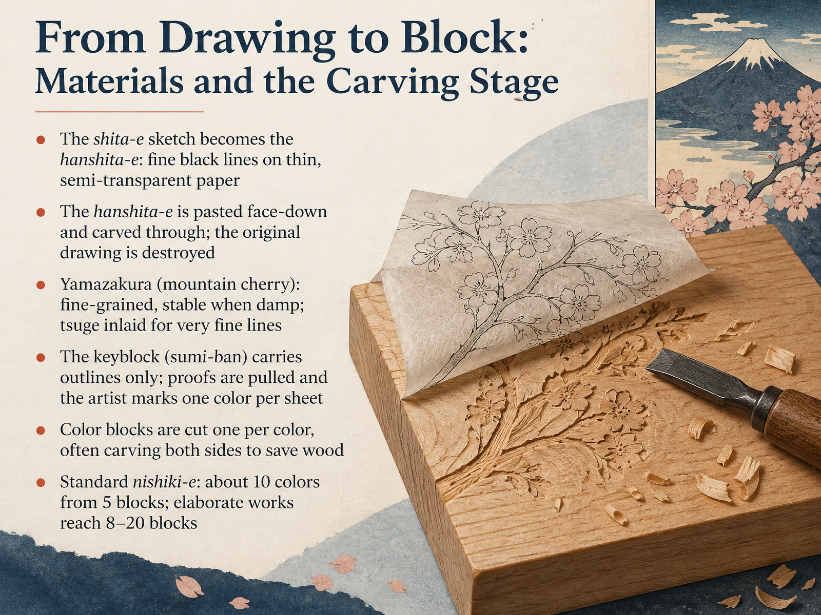 From Drawing to Block: Materials and the Carving Stage
