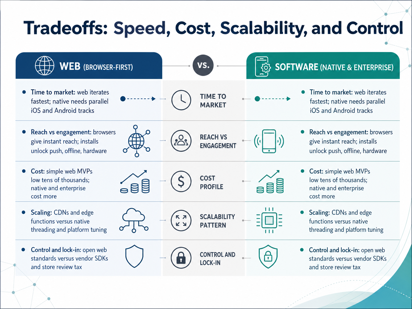 Tradeoffs: Speed, Cost, Scalability, and Control