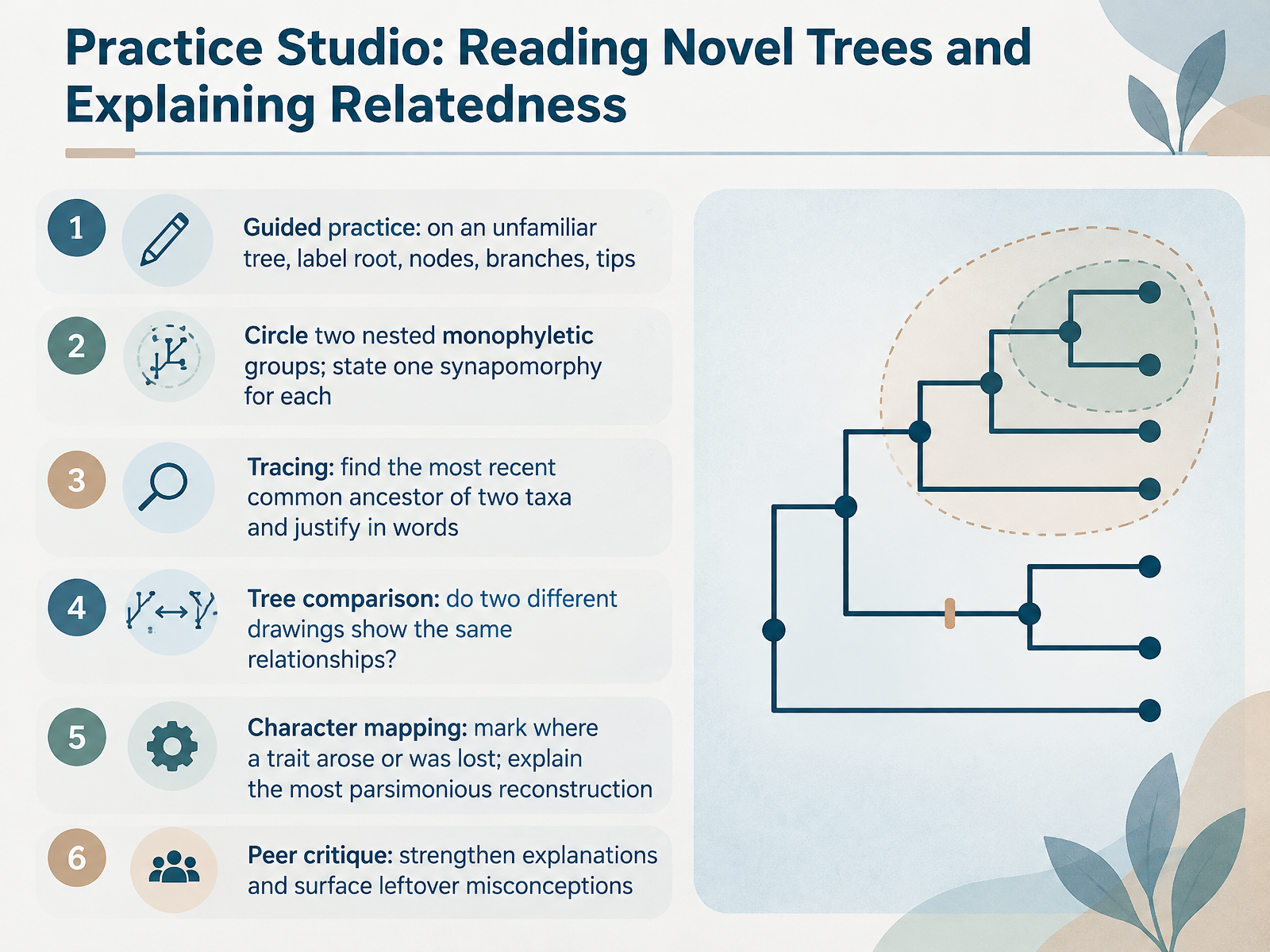Practice Studio: Reading Novel Trees and Explaining Relatedness