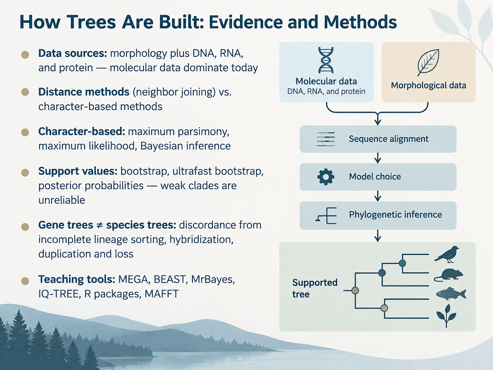 How Trees Are Built: Evidence and Methods
