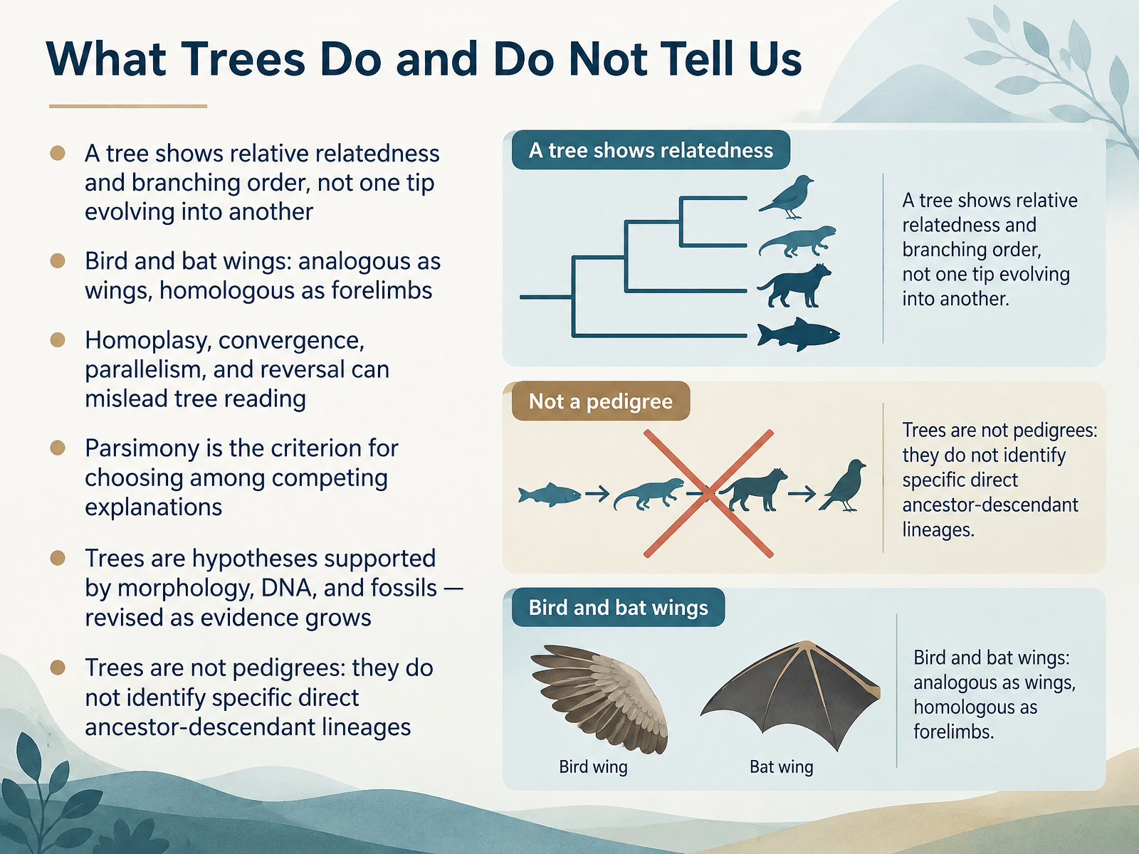 What Trees Do and Do Not Tell Us