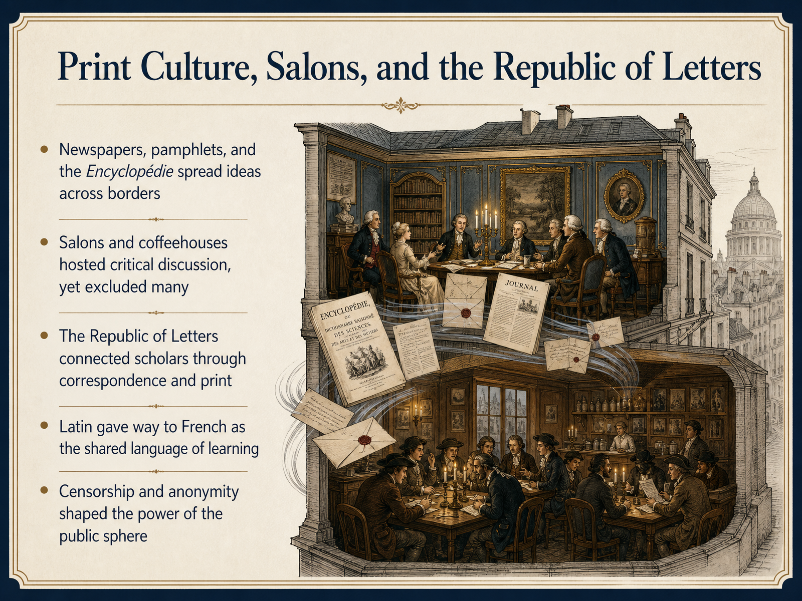 Print Culture, Salons, and the Republic of Letters