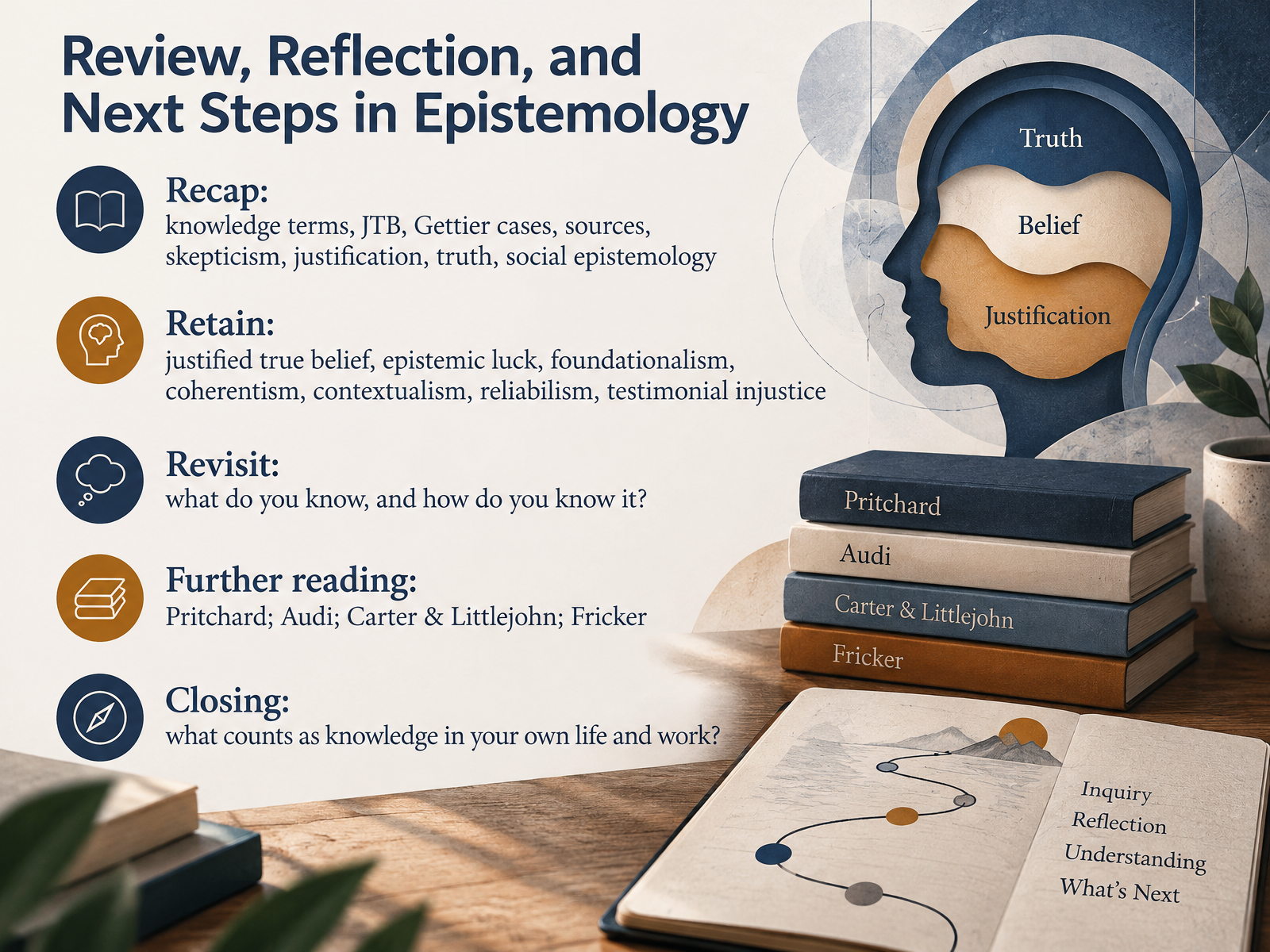 Review, Reflection, and Next Steps in Epistemology