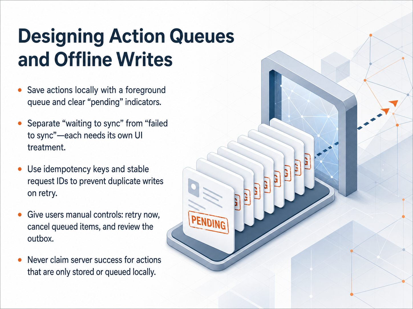 Designing Action Queues and Offline Writes