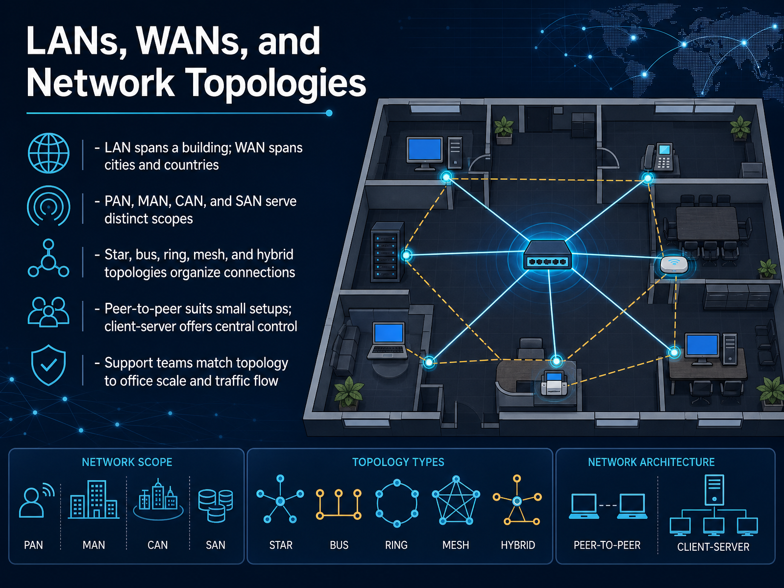 LANs, WANs, and Network Topologies
