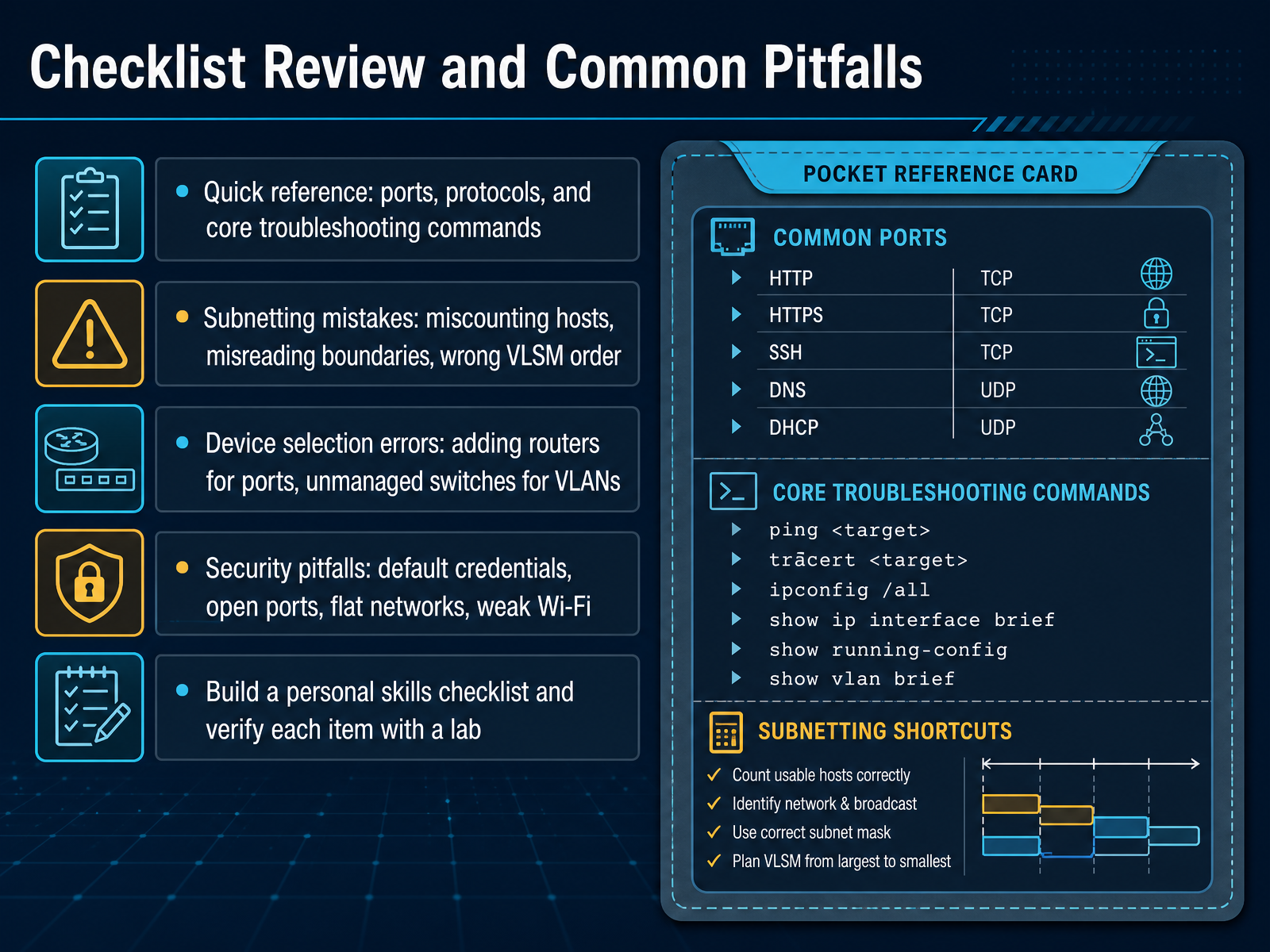 Checklist Review and Common Pitfalls