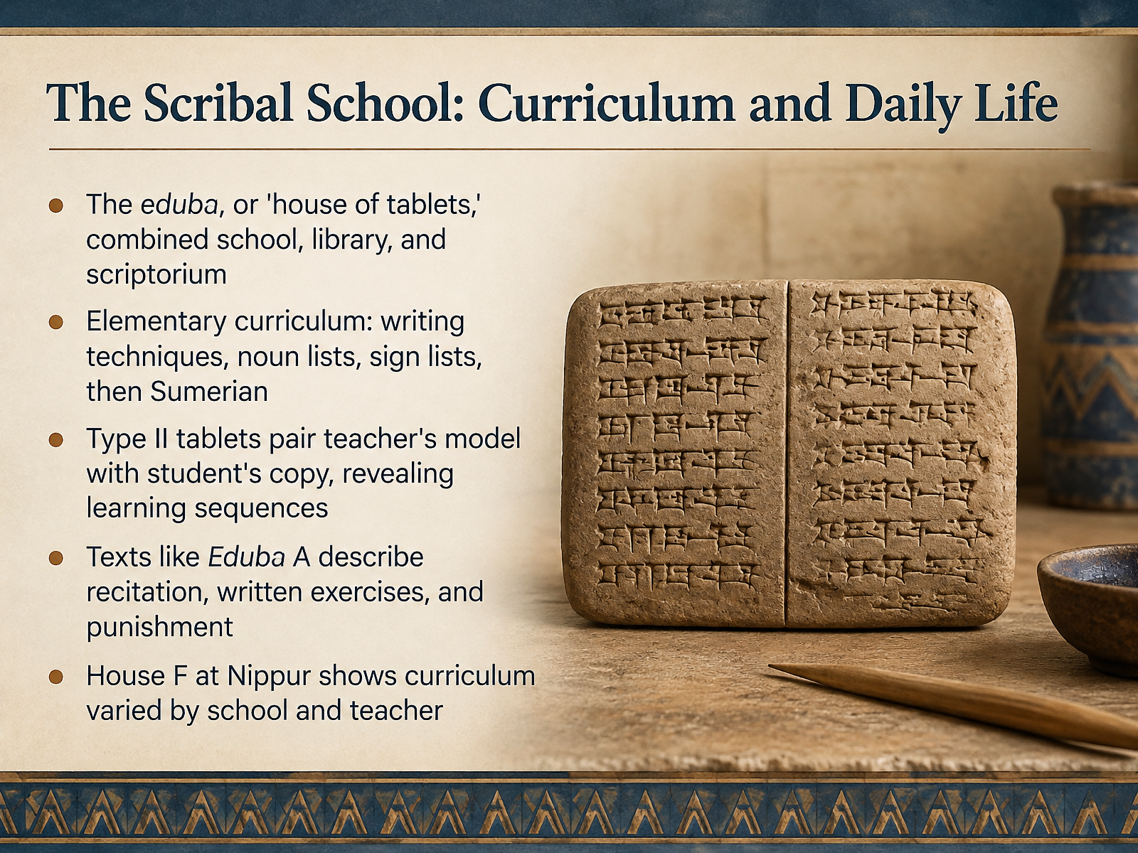 The Scribal School: Curriculum and Daily Life