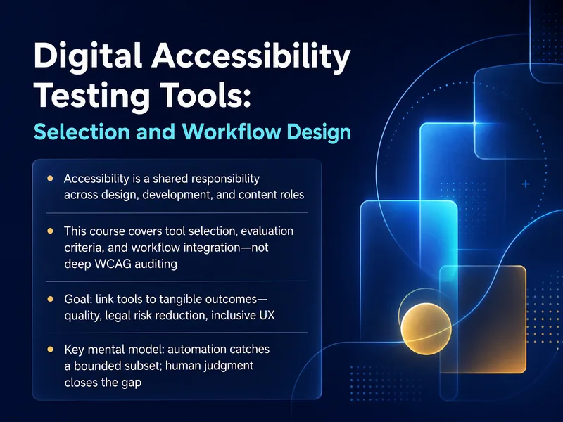 Accessibility Testing Tool Selection Guide — digital-human course