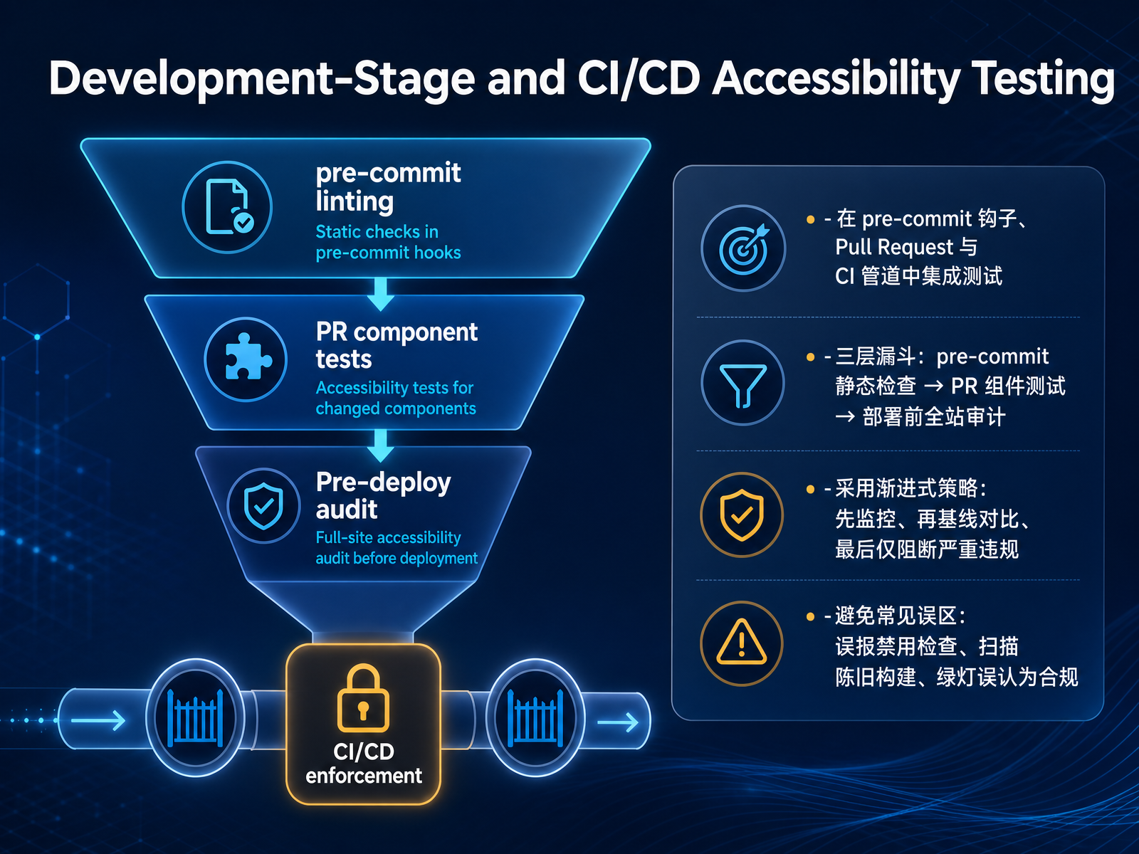Development-Stage and CI/CD Accessibility Testing