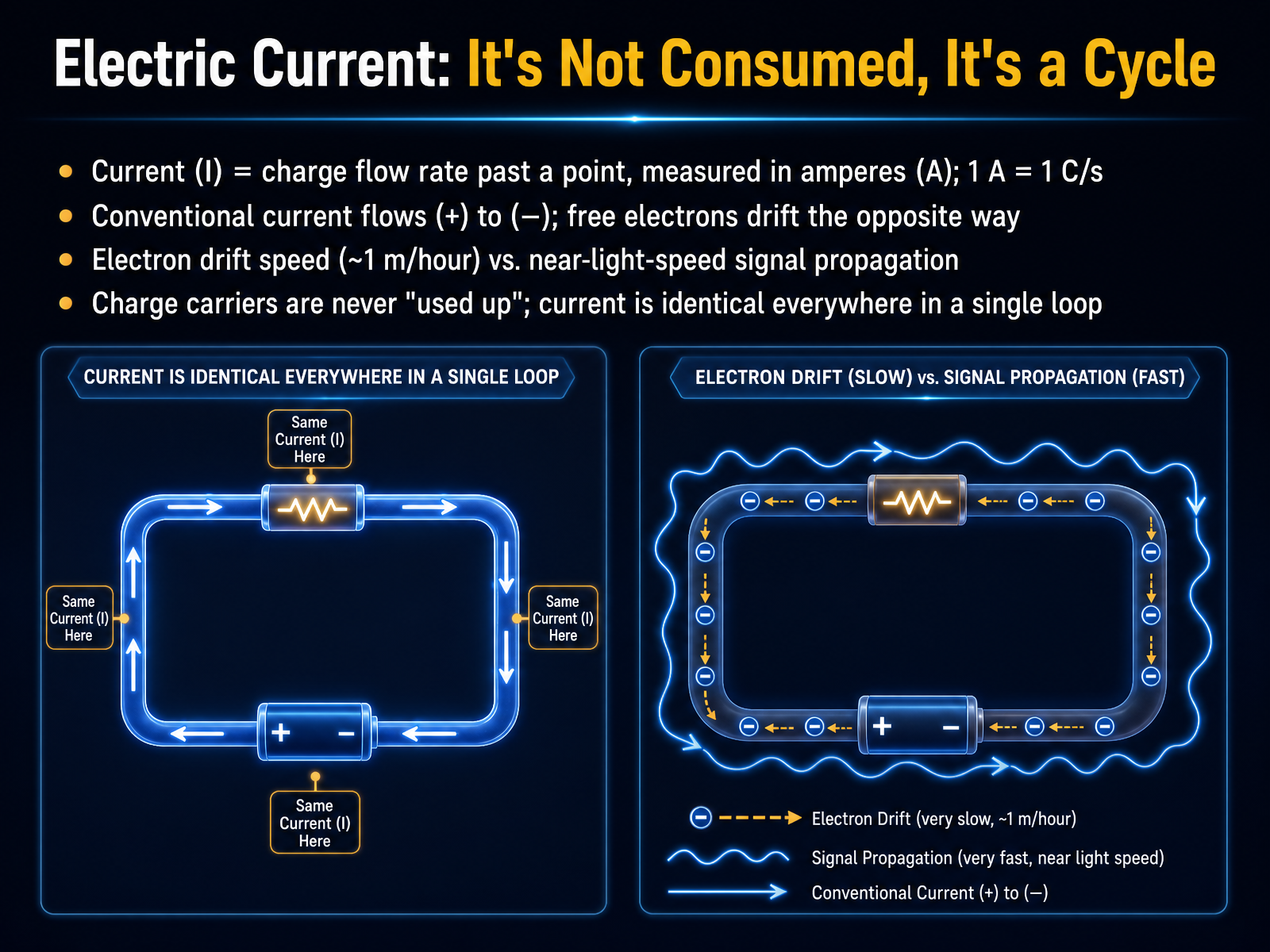 Electric Current: It's Not Consumed, It's a Cycle
