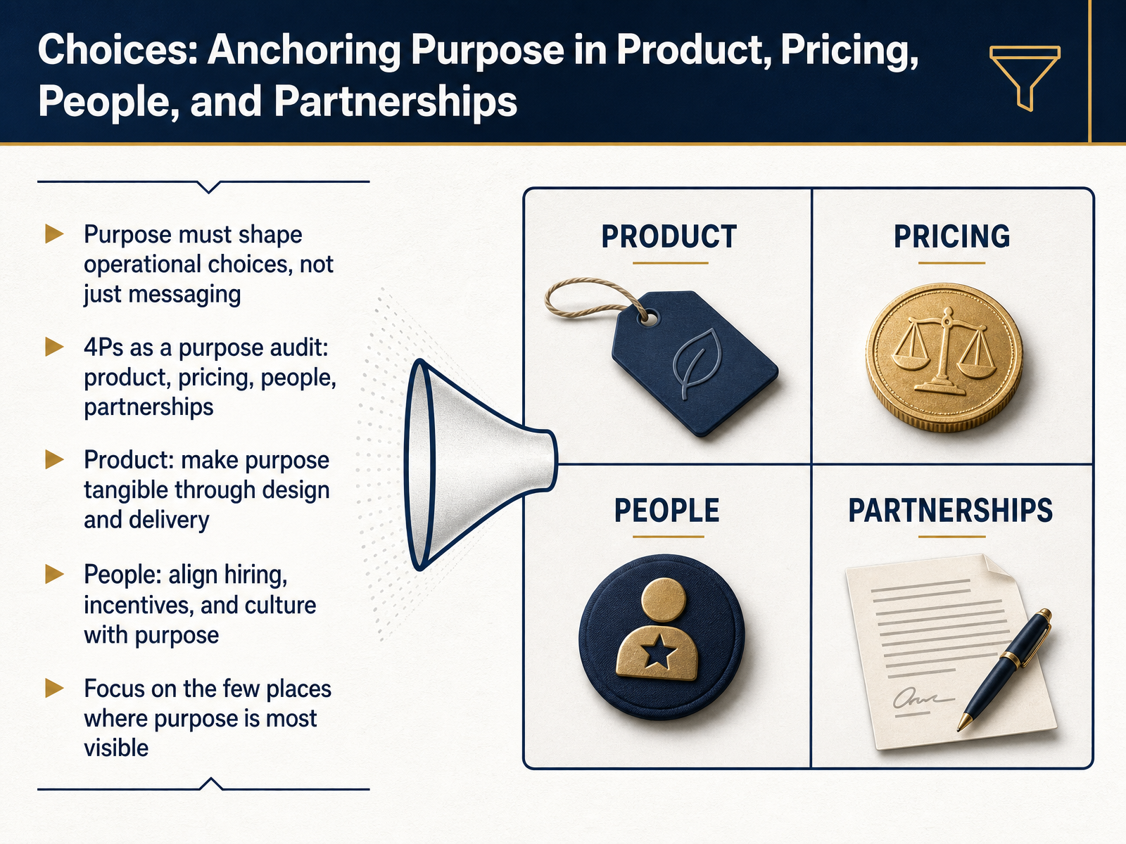 Choices: Anchoring Purpose in Product, Pricing, People, and Partnerships