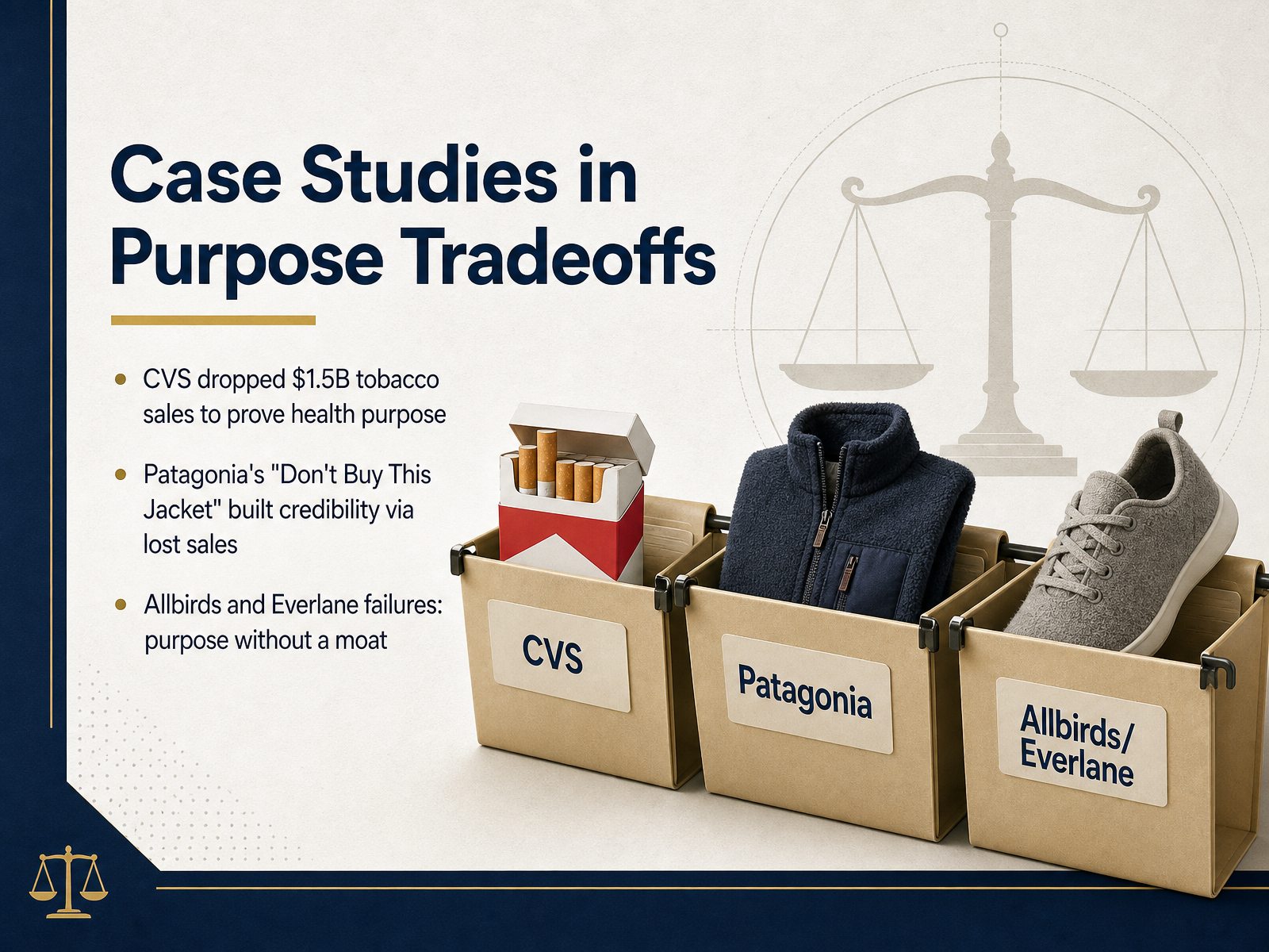 Case Studies in Purpose Tradeoffs