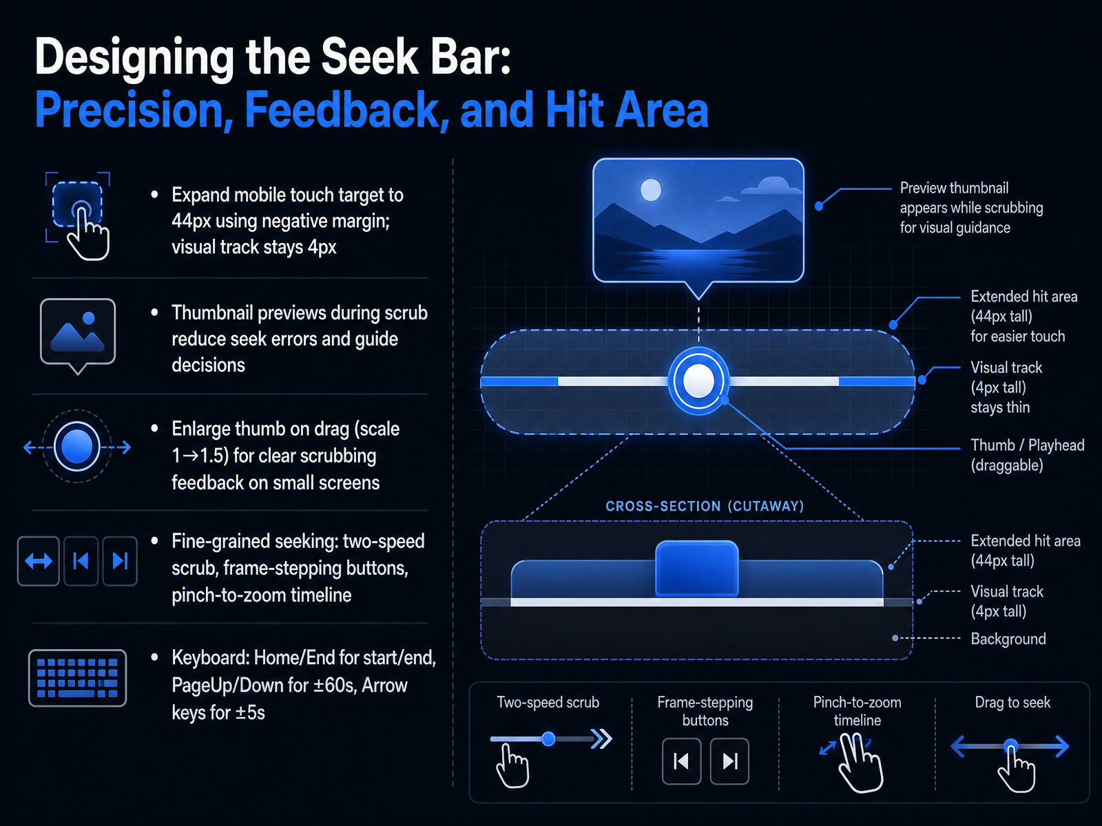 Designing the Seek Bar: Precision, Feedback, and Hit Area