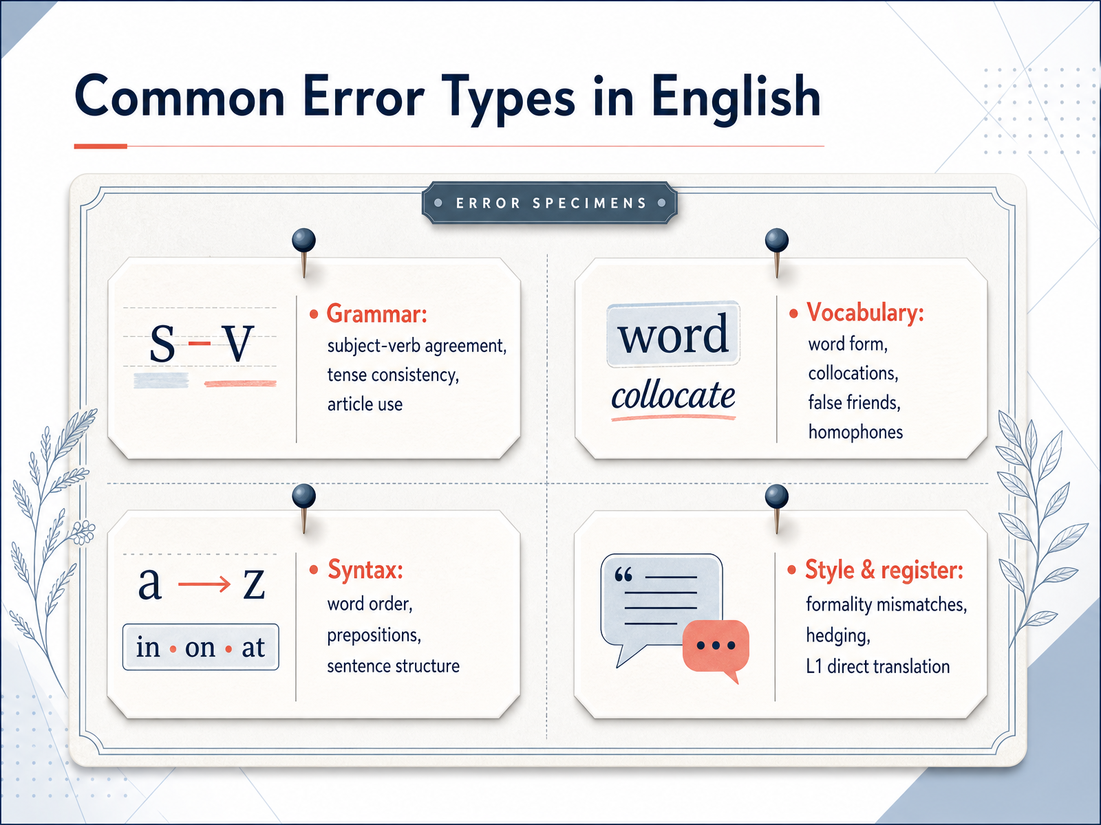 Common Error Types in English