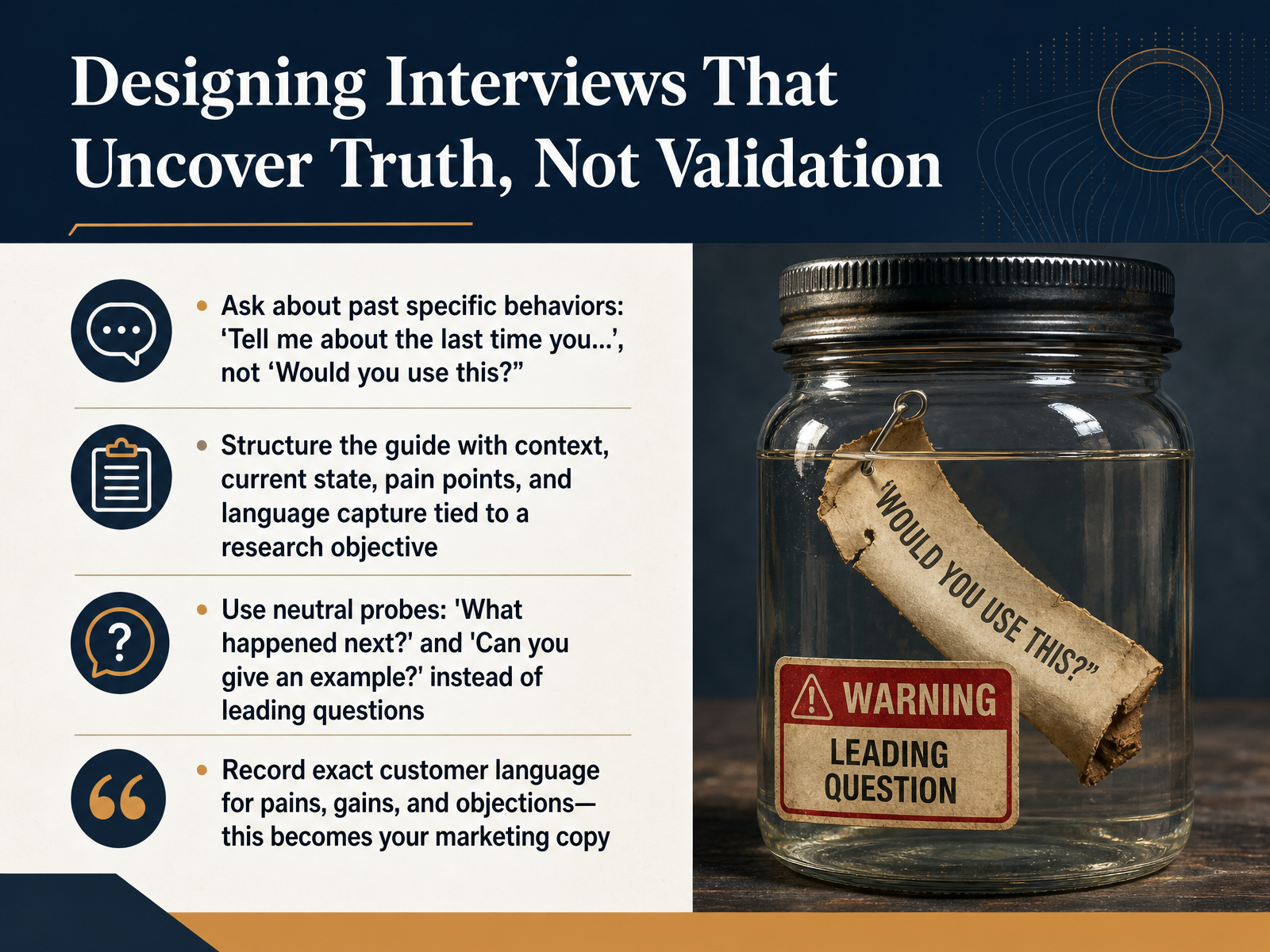 Designing Interviews That Uncover Truth, Not Validation