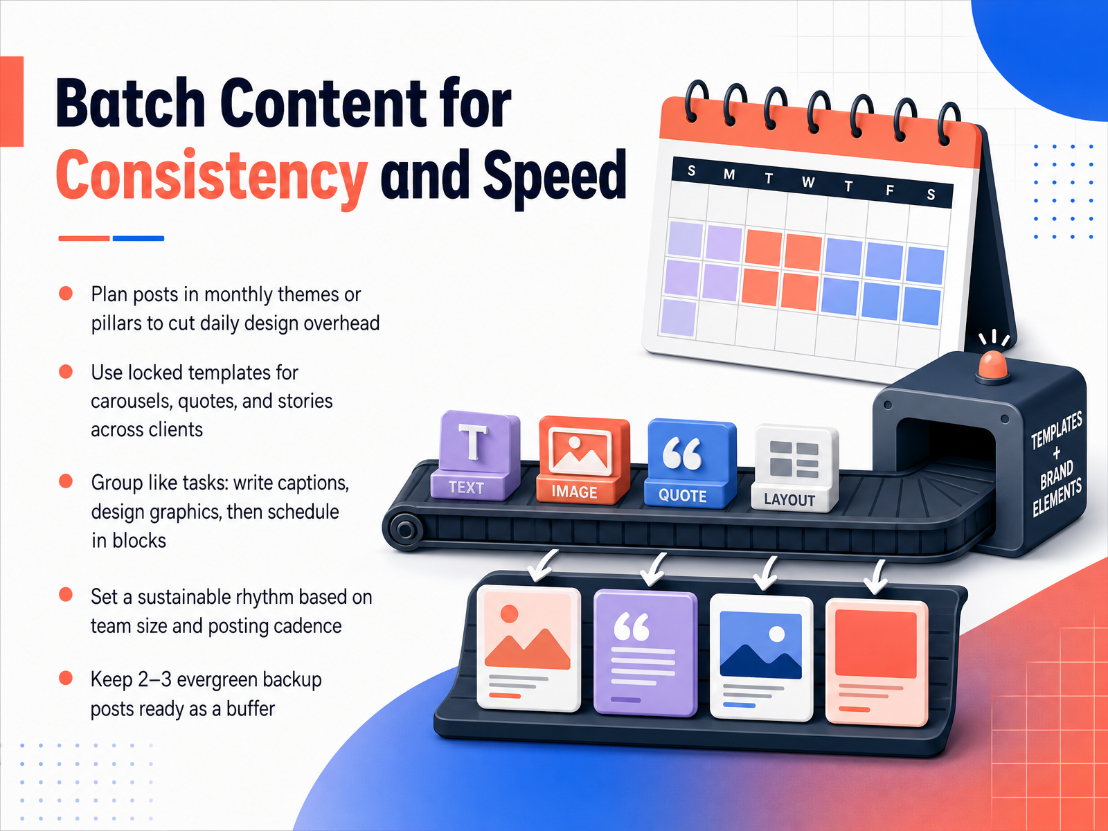 Batch Content for Consistency and Speed