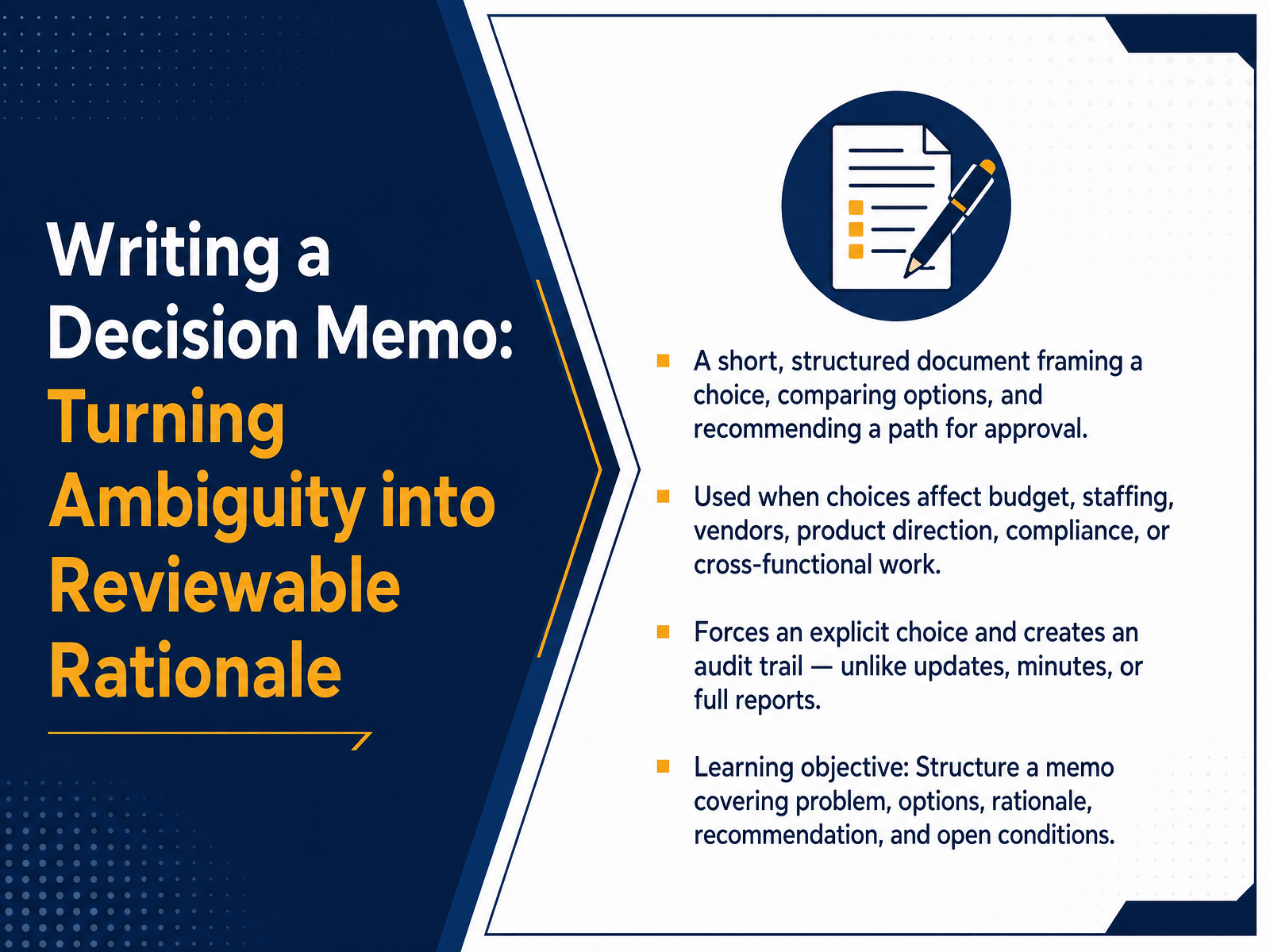 Decision Memo Writing