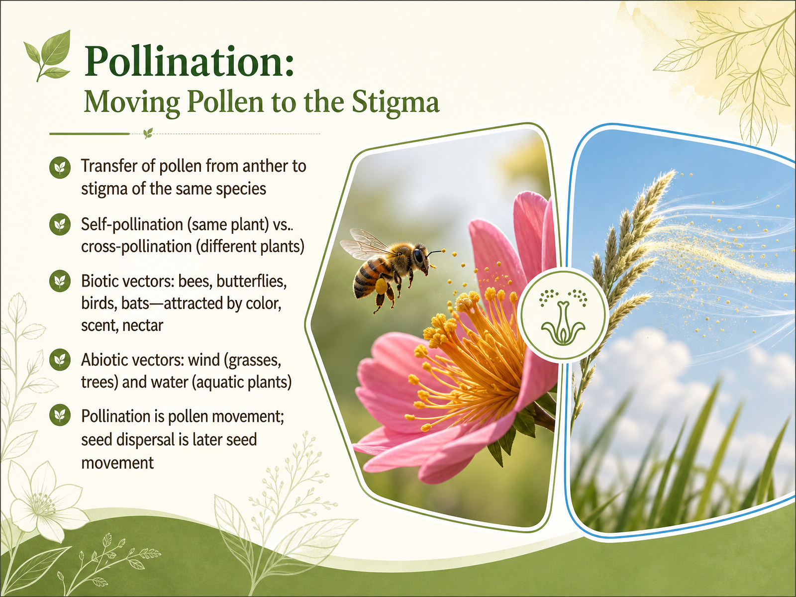 Pollination: Moving Pollen to the Stigma