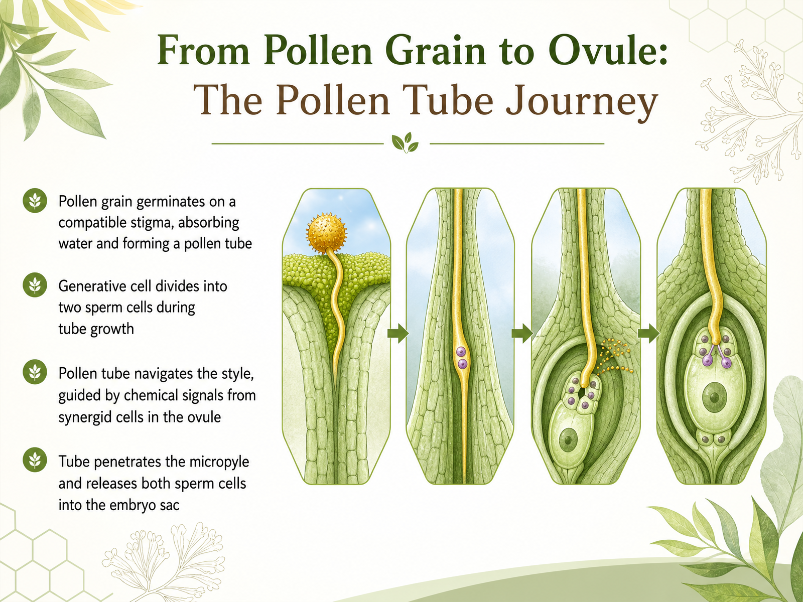 From Pollen Grain to Ovule: The Pollen Tube Journey