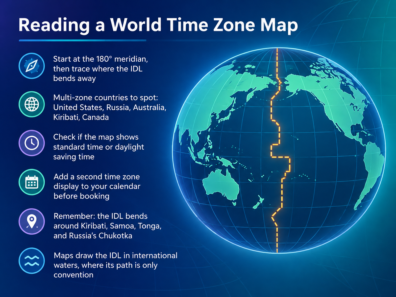 Reading a World Time Zone Map