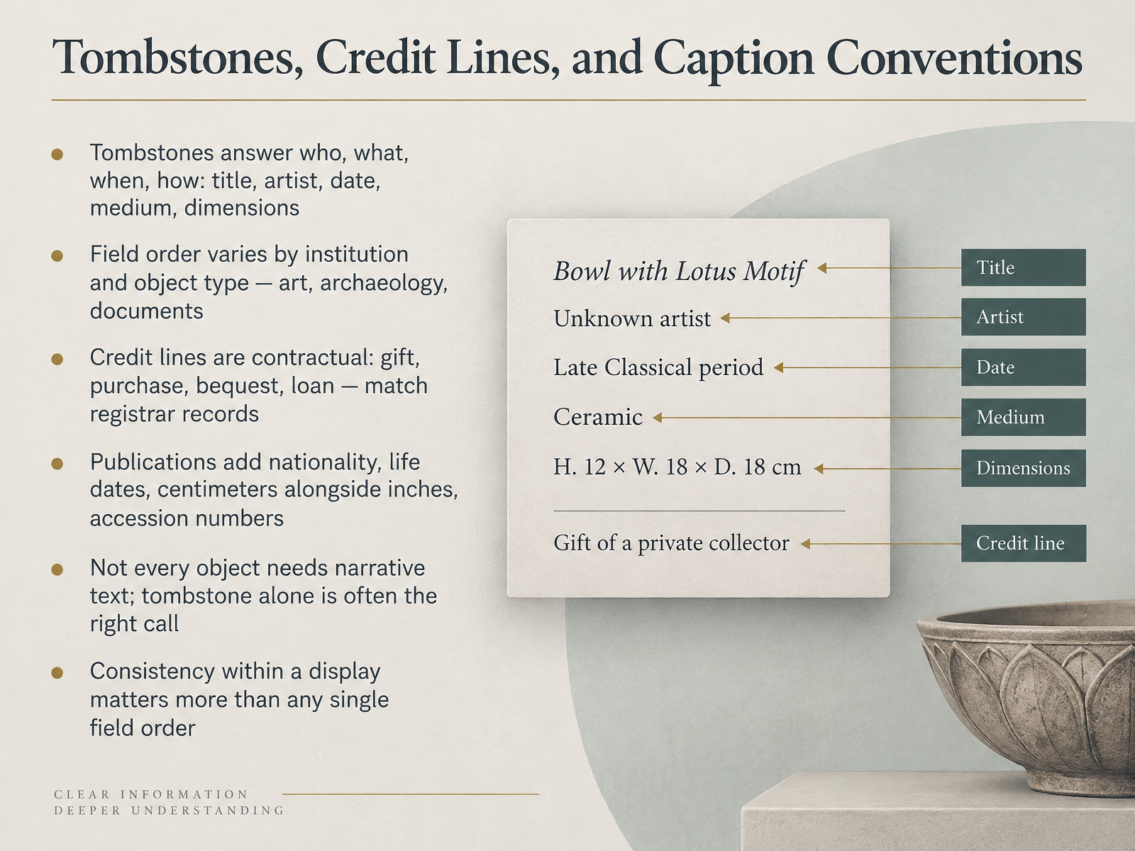 Tombstones, Credit Lines, and Caption Conventions