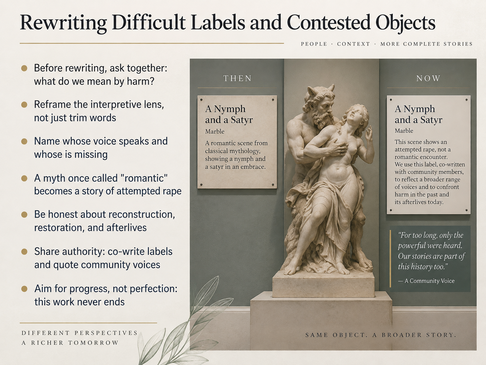 Rewriting Difficult Labels and Contested Objects